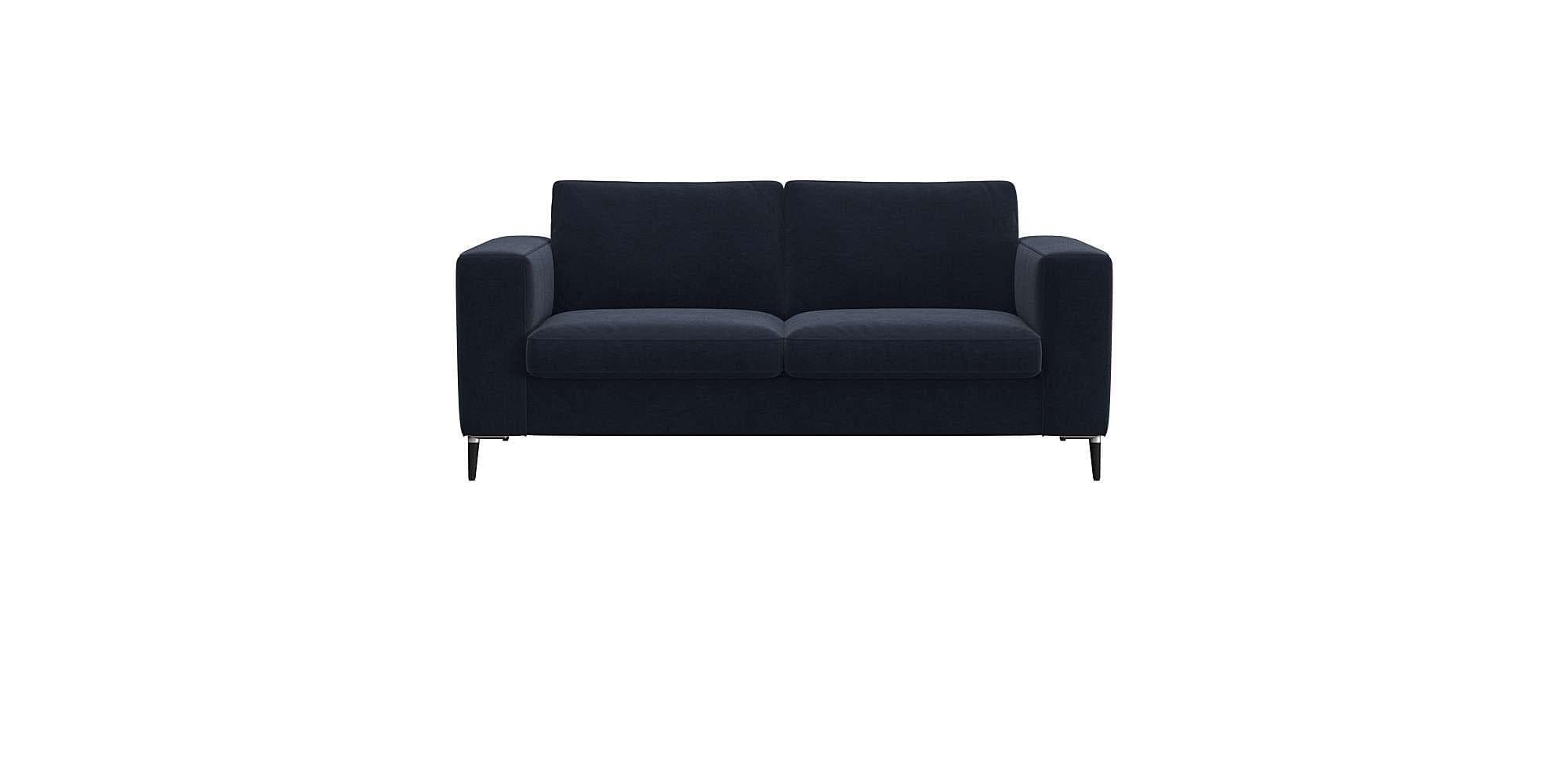 FLEXLUX Fiore 2-Sitzer Sofa Royal Blau mit breiten Armlehnen