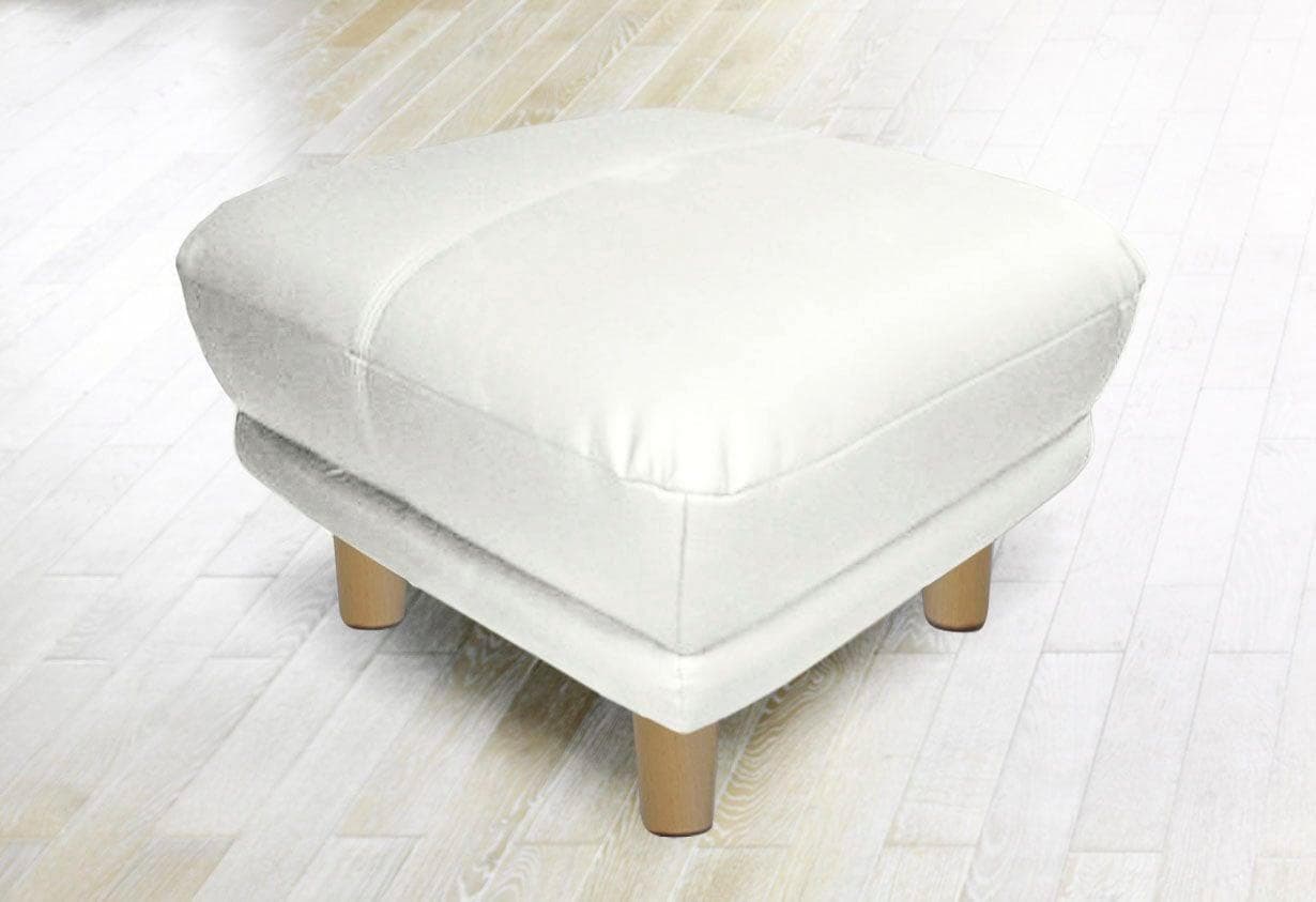 Trendmanufaktur Fußhocker Cecilia Leder Altweiß