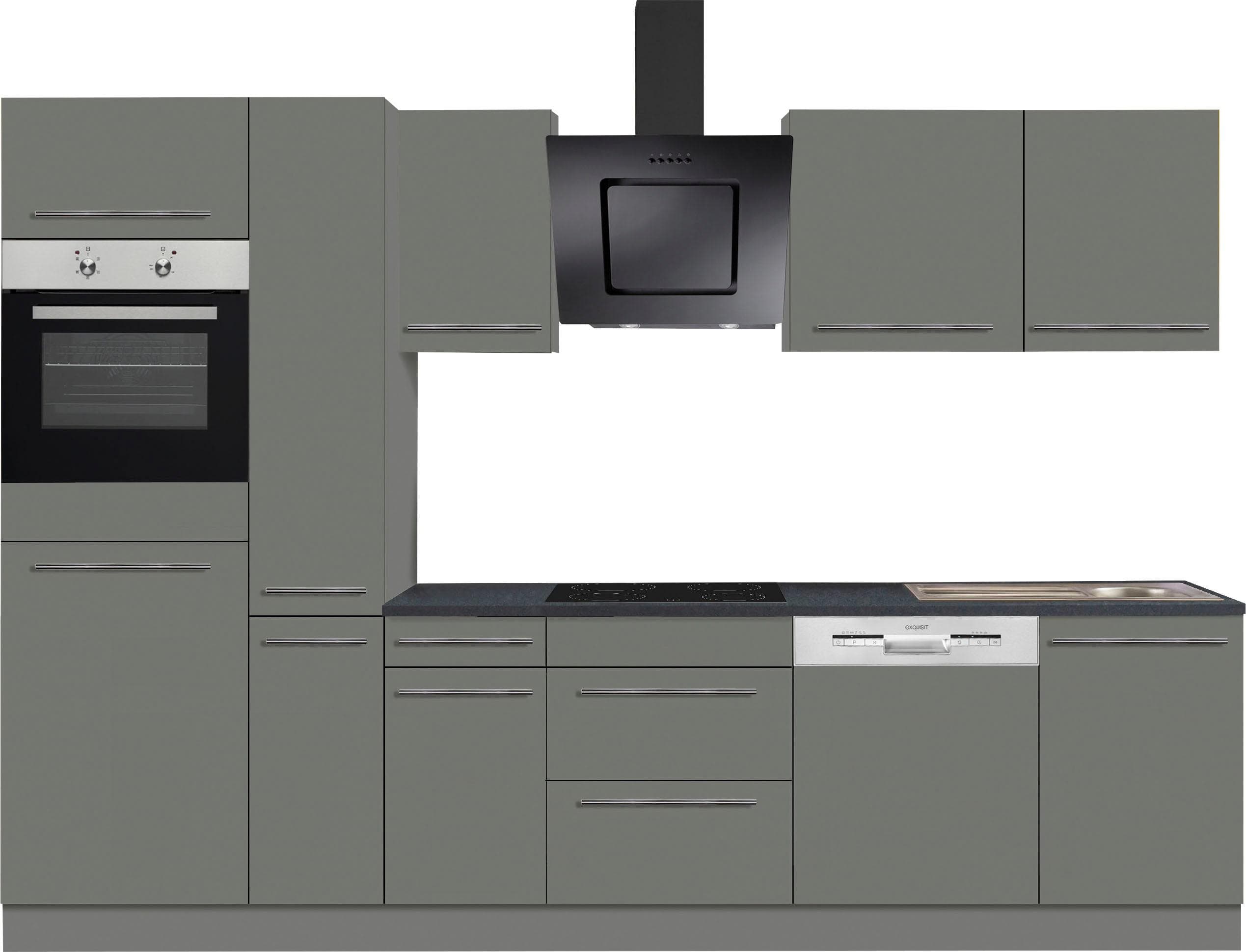 OPTIFIT Küchenzeile Bern Grau Basaltgrau Anthrazit