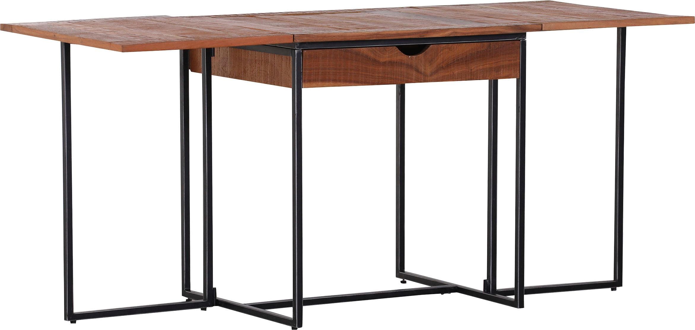 GUTMANN FACTORY Esstisch Jagger Massivholz Metall natur/schwarz