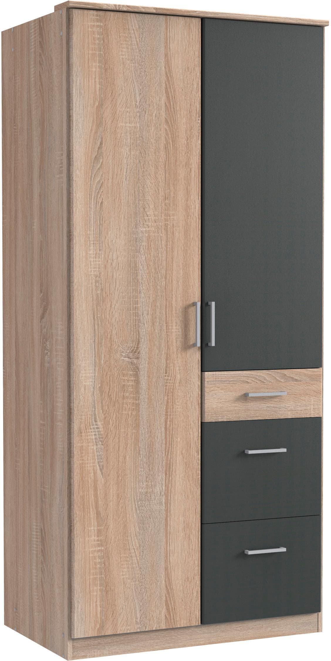WIMEX Kleiderschrank Click Grau 2-türig