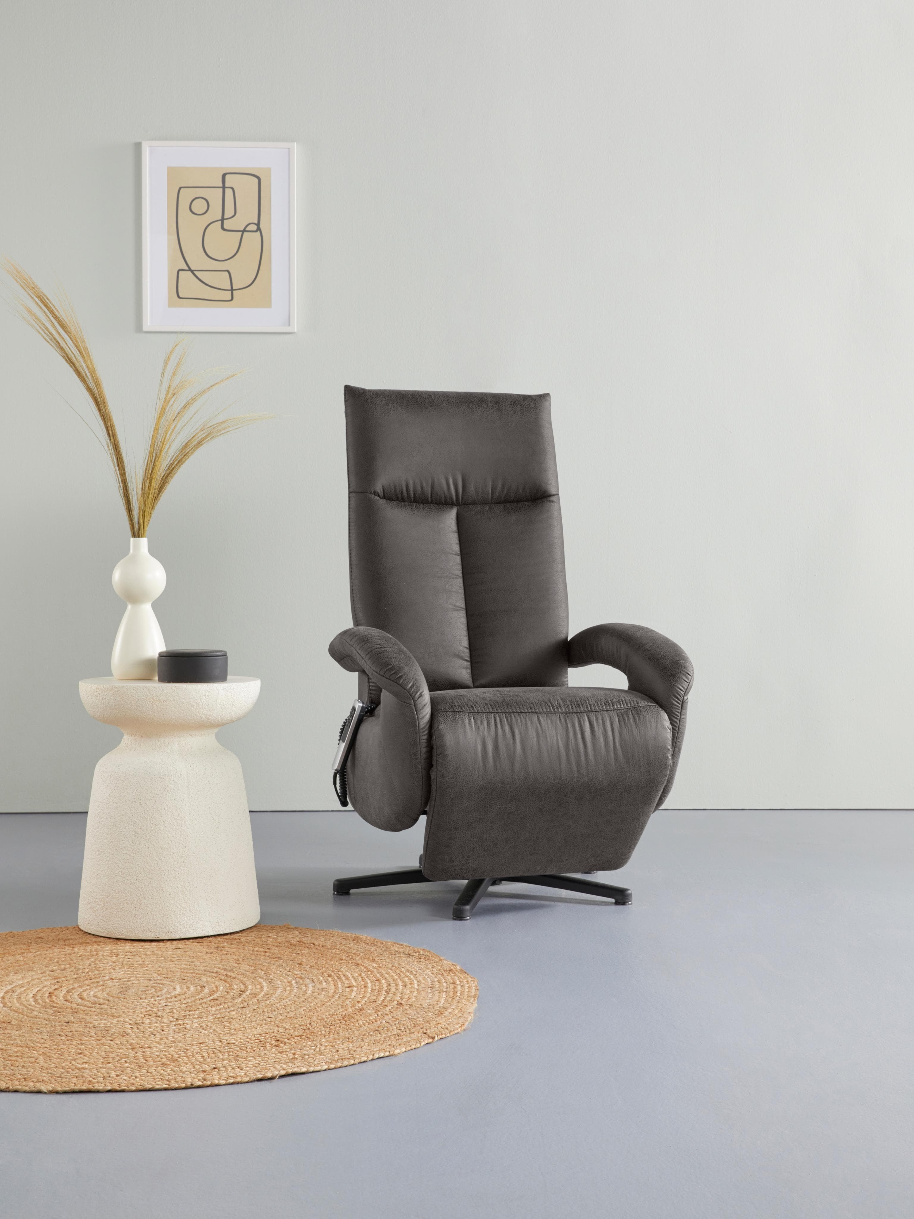 TV-Sessel SIT & MORE Tycoon Anthrazit Elektrisch Verstellbar mit Akku