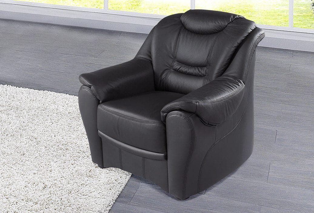 SIT & MORE Sessel Bansin Schwarz Leder & Kunstleder