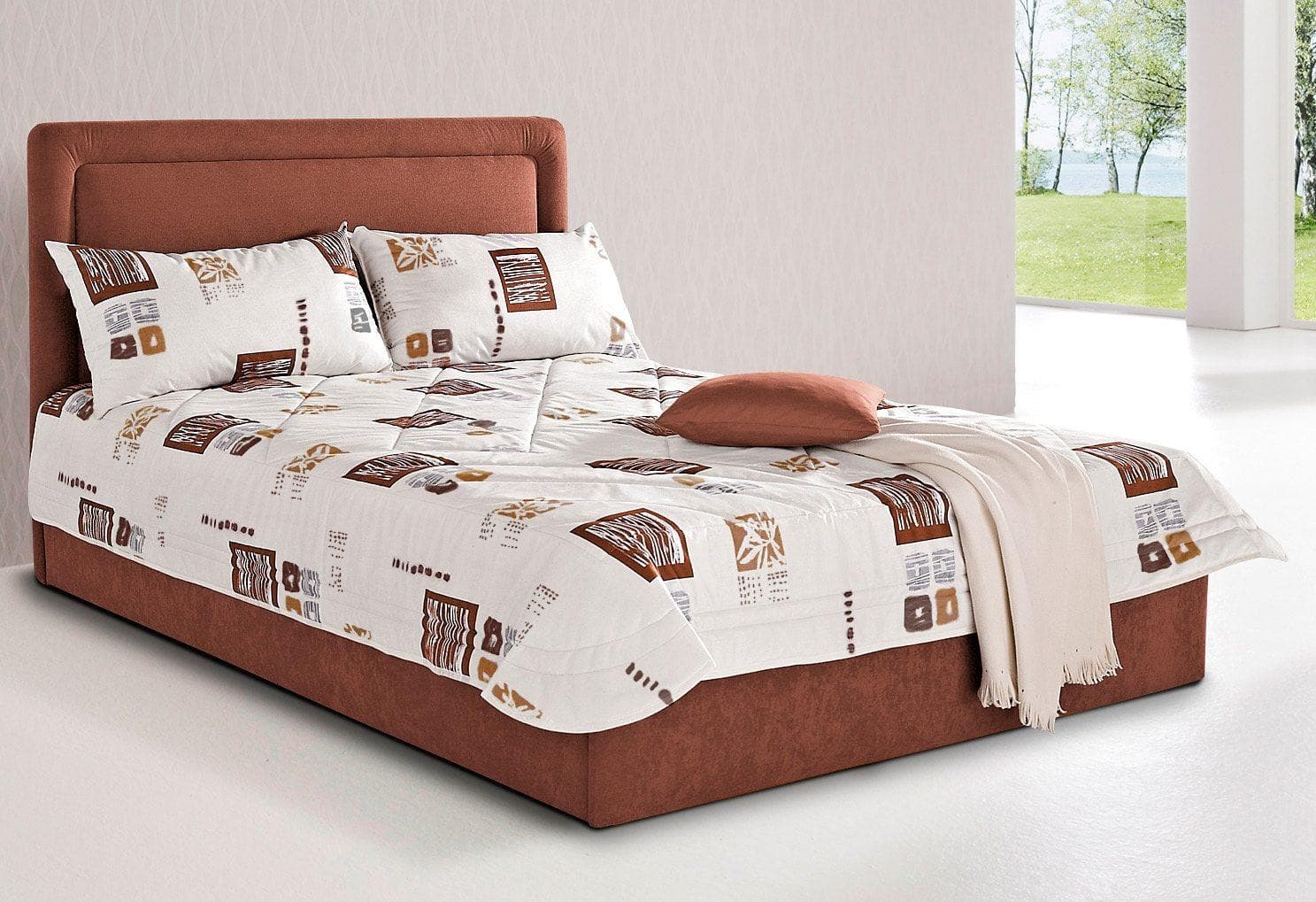 Westfalia Schlafkomfort Polsterbett Braun mit Bettkasten