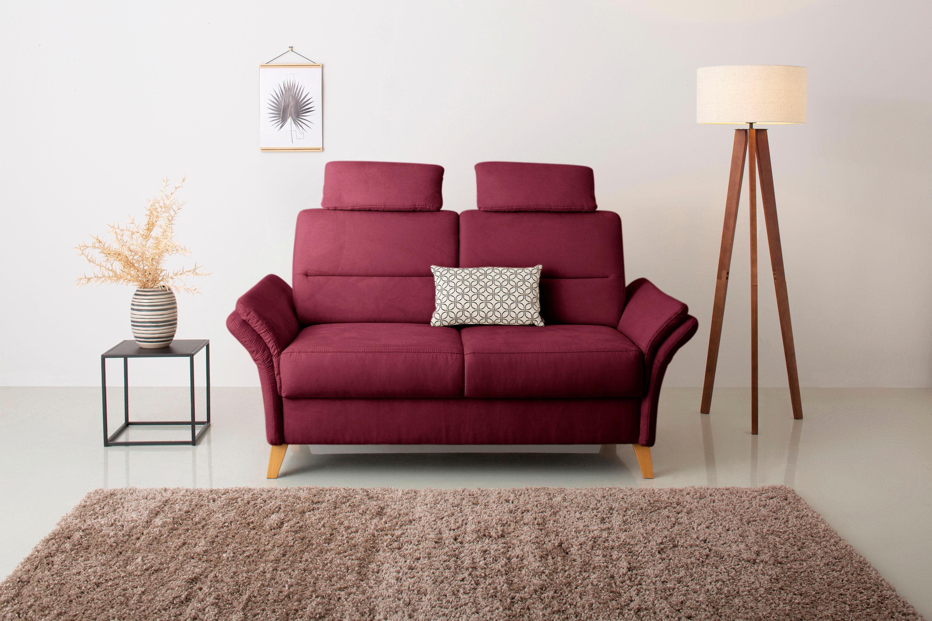 HOME AFFAIRE Westerland 2-Sitzer Sofa Bordeaux Microfaser