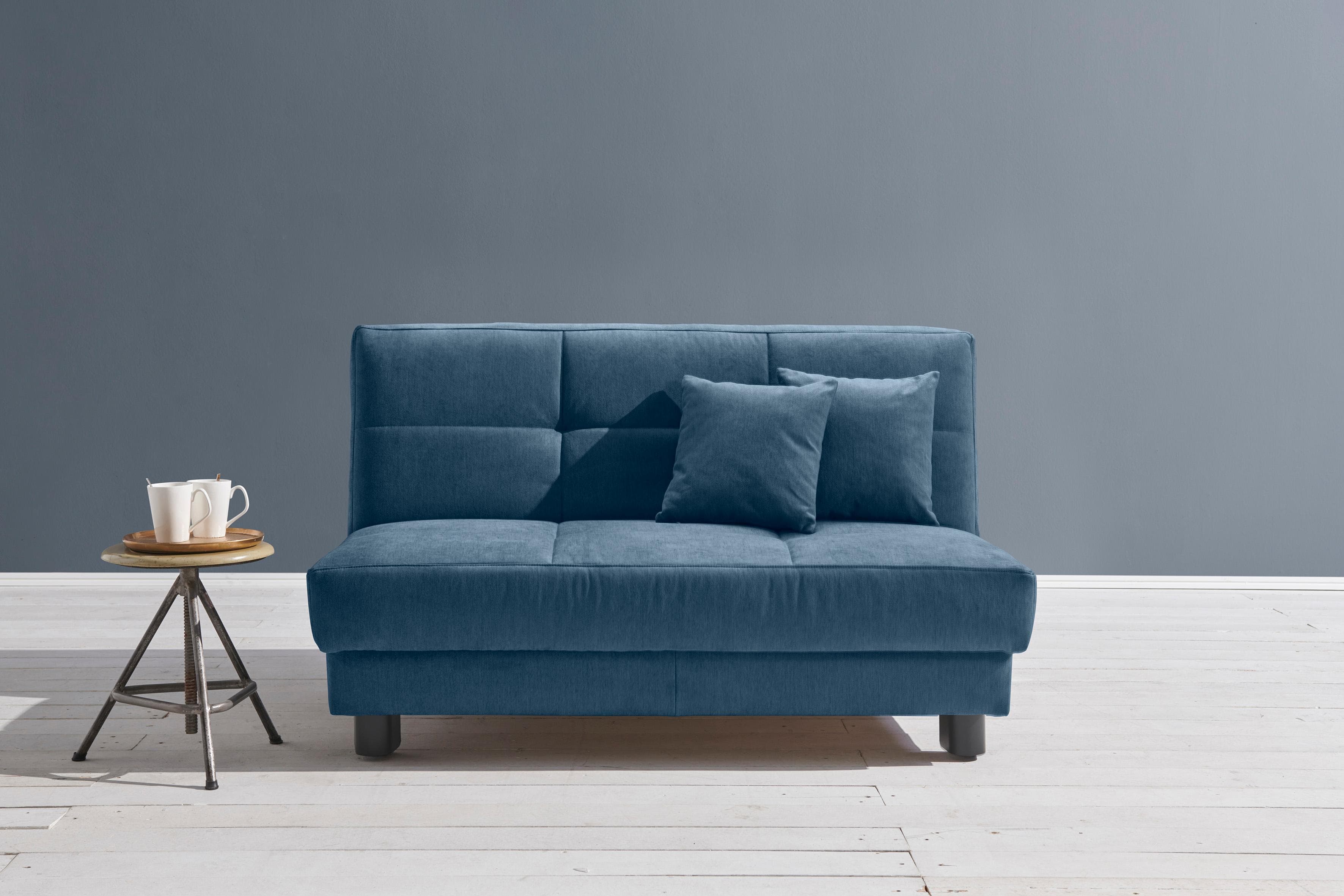 ELL + ELL Schlafsofa Tilda Blau 2-Sitzer mit Liegefläche