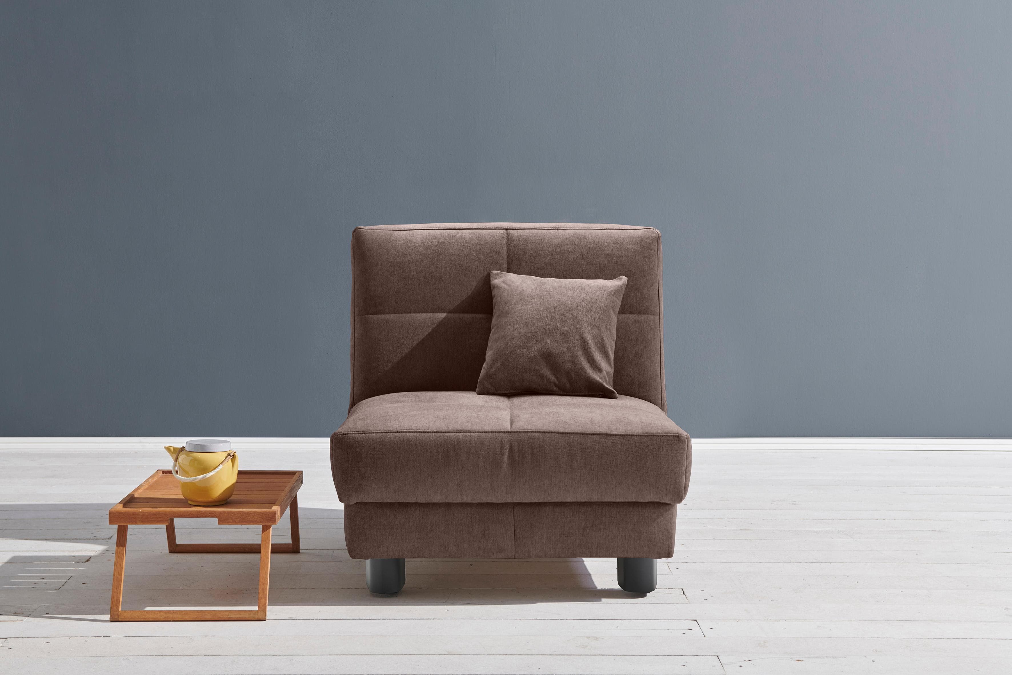 Schlafsofa ELL + ELL Tilda Dunkelbraun mit Liegefläche