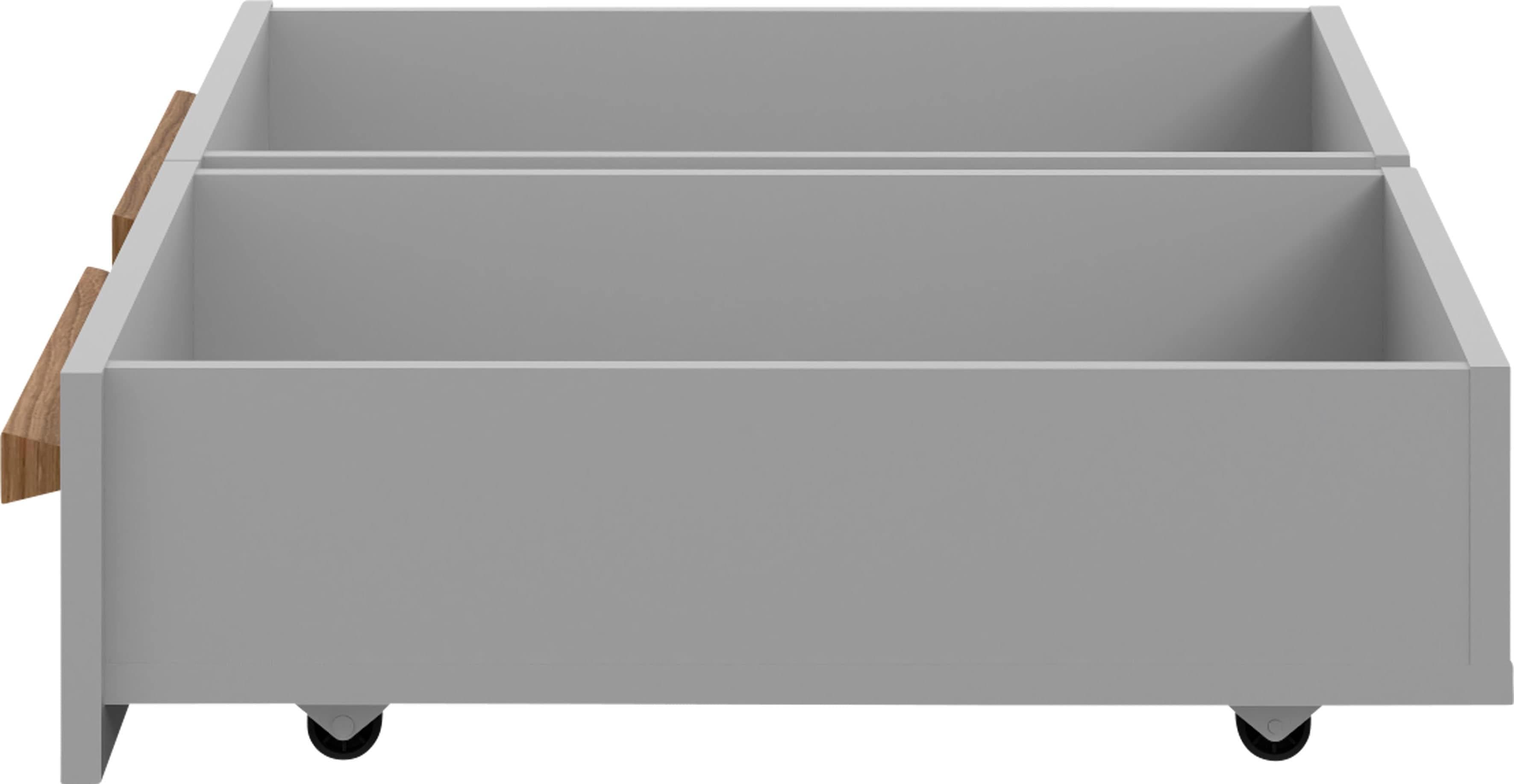 Grauer Bettschubkasten mit Surfino Design