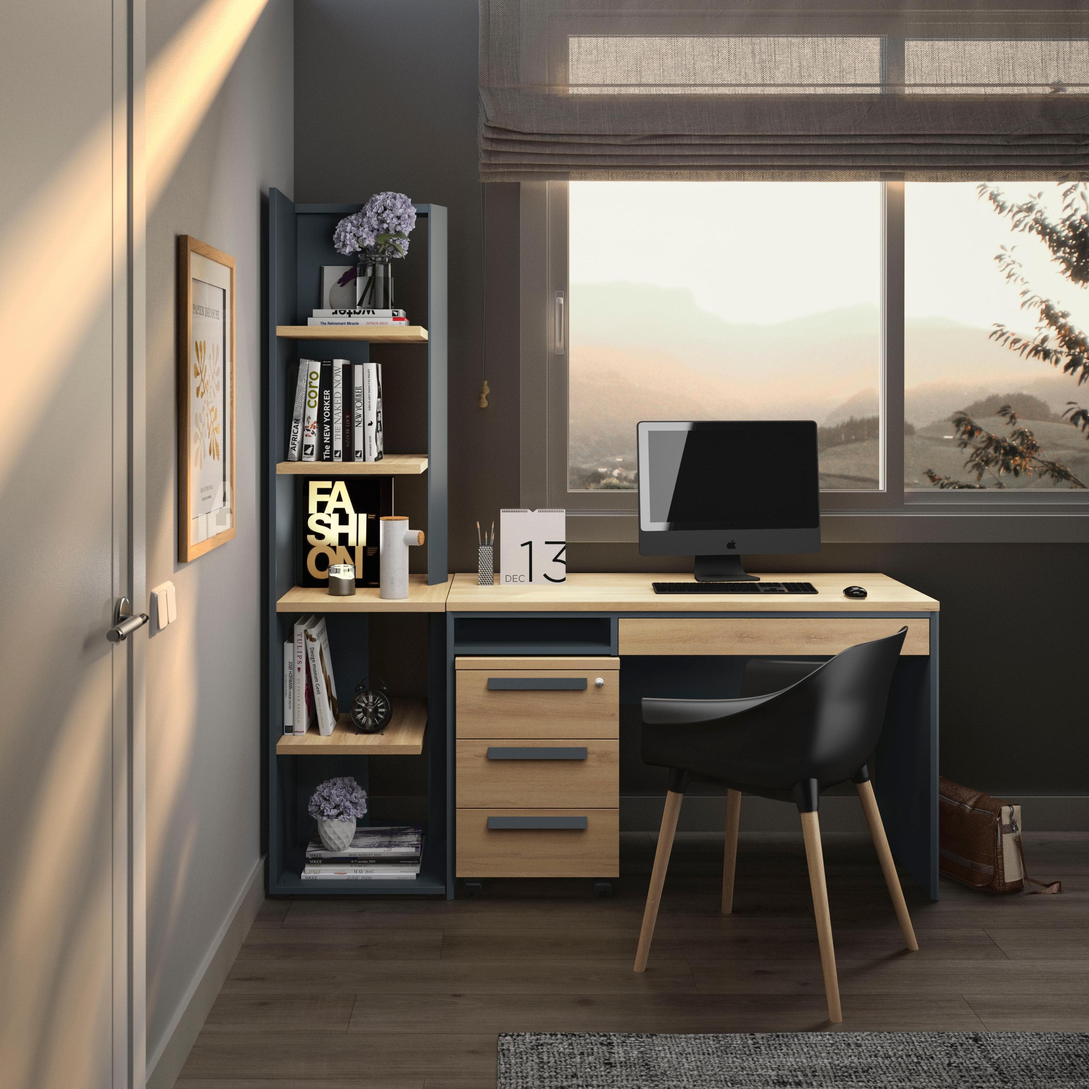 Kompakt-Schreibtisch mit Schublade und Nische