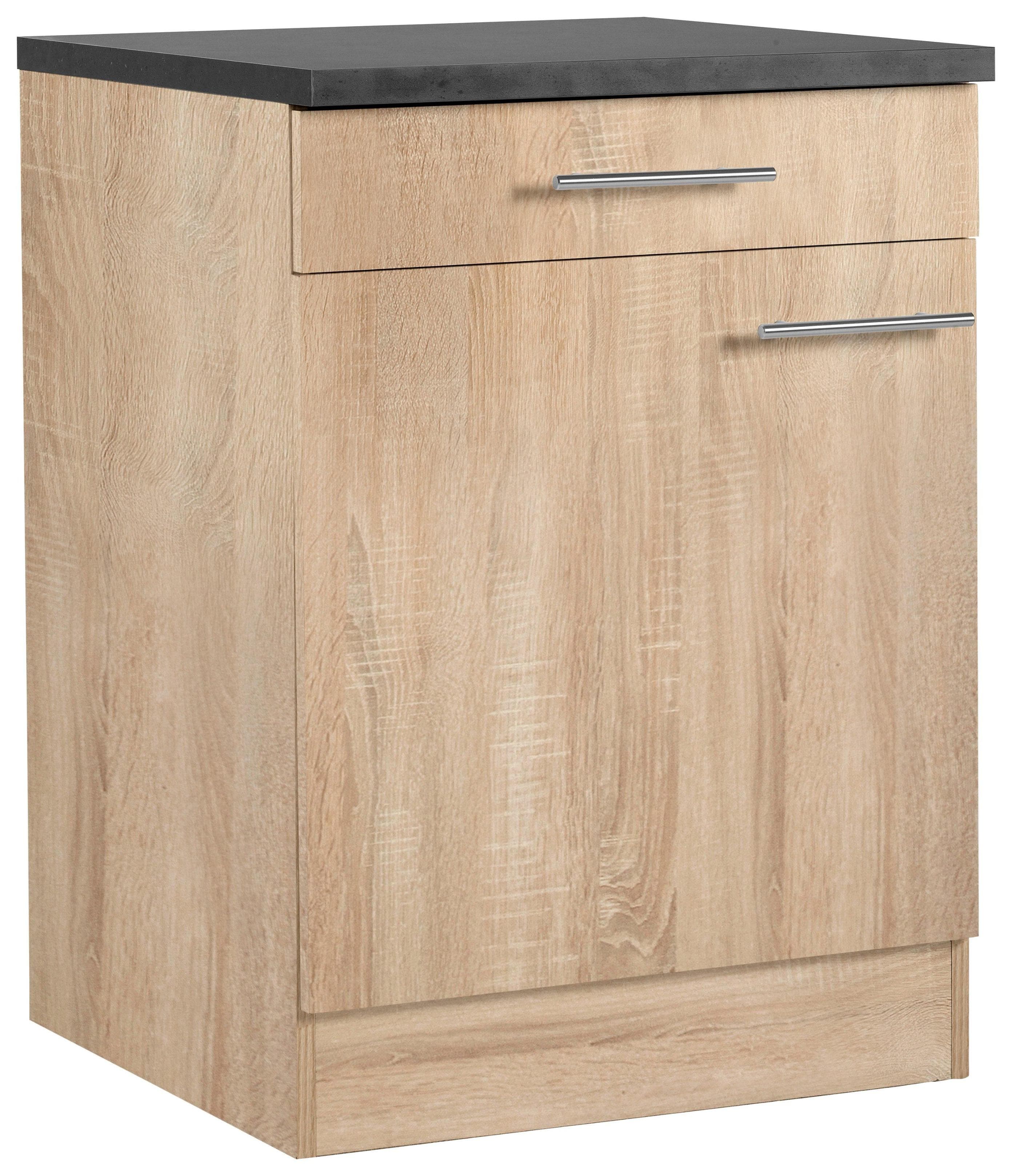 OPTIFIT Mini Unterschrank Grau Eichefarben Holzwerkstoff