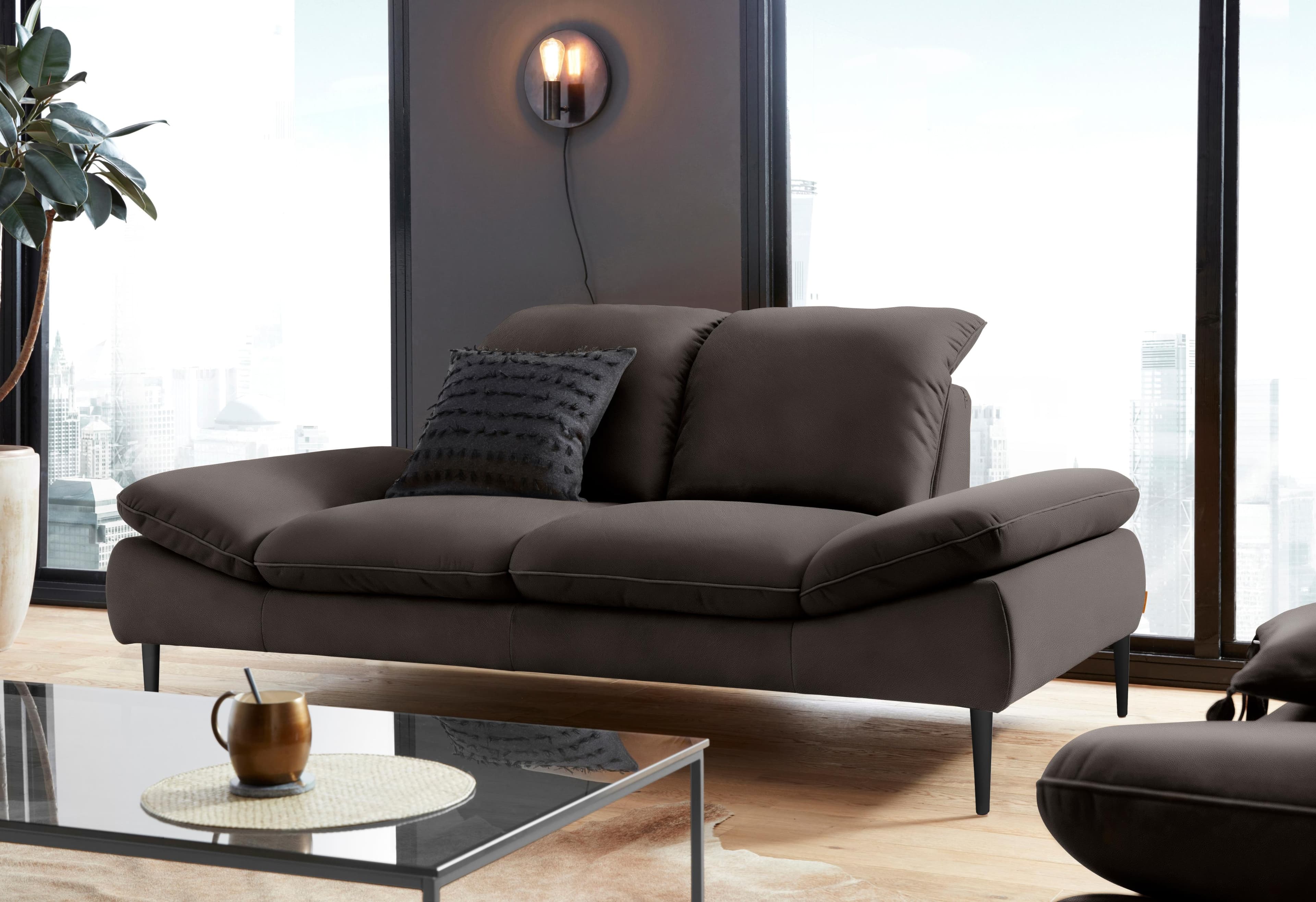 W.SCHILLIG enjoy&MORE 2-Sitzer Sofa Braun mit Sitztiefenverstellung