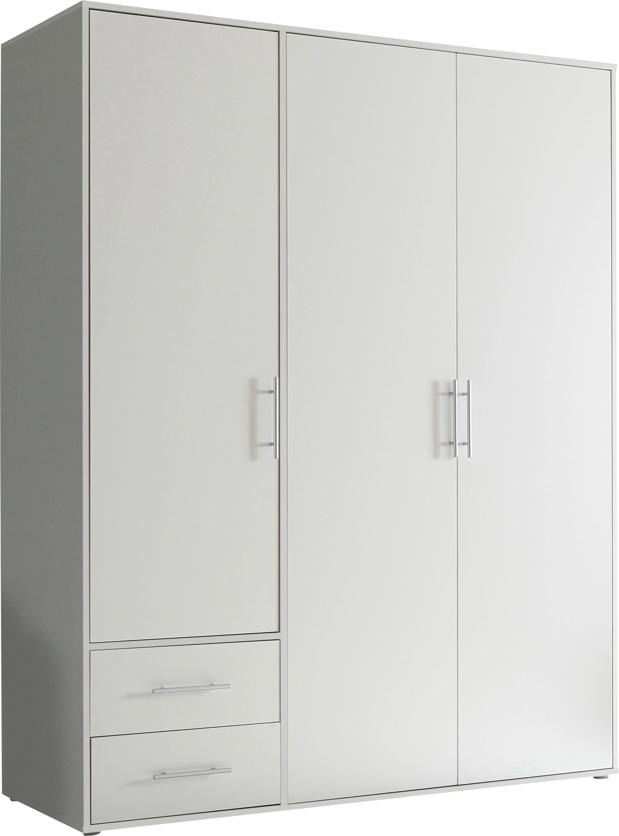 Drehtürenschrank mit 2 Schubladen in Weiß