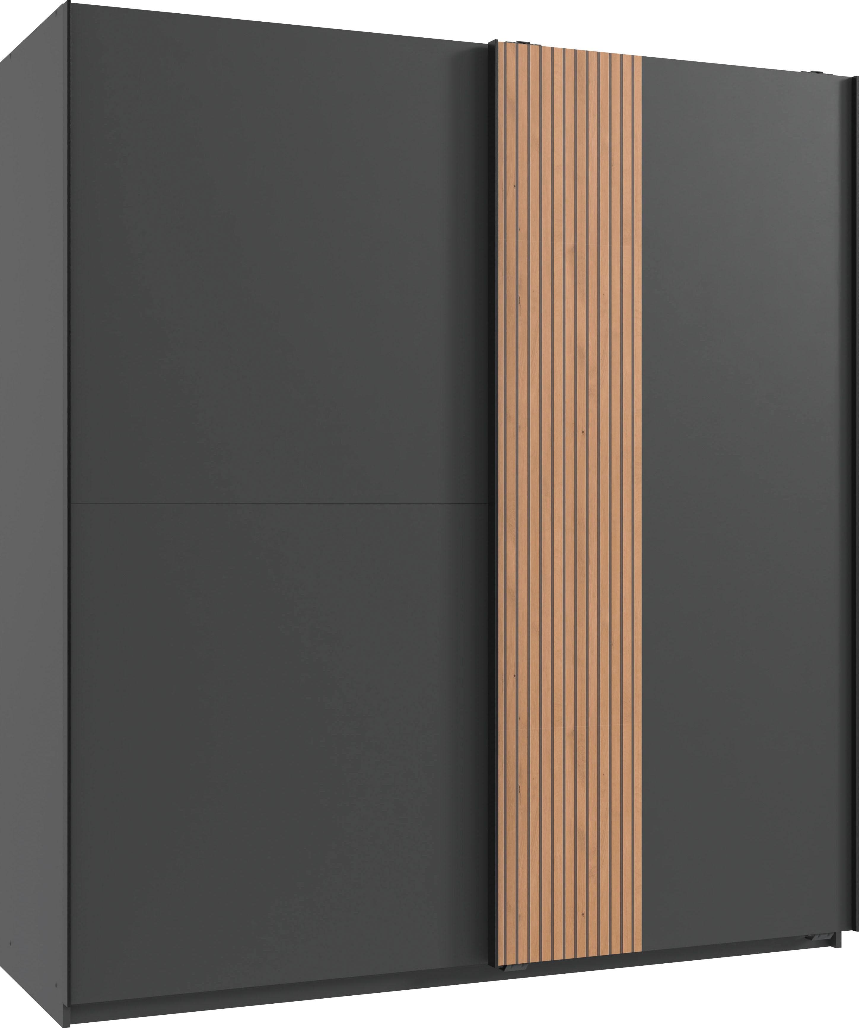 Schwebetürenschrank mit Akustiklamellen Optik