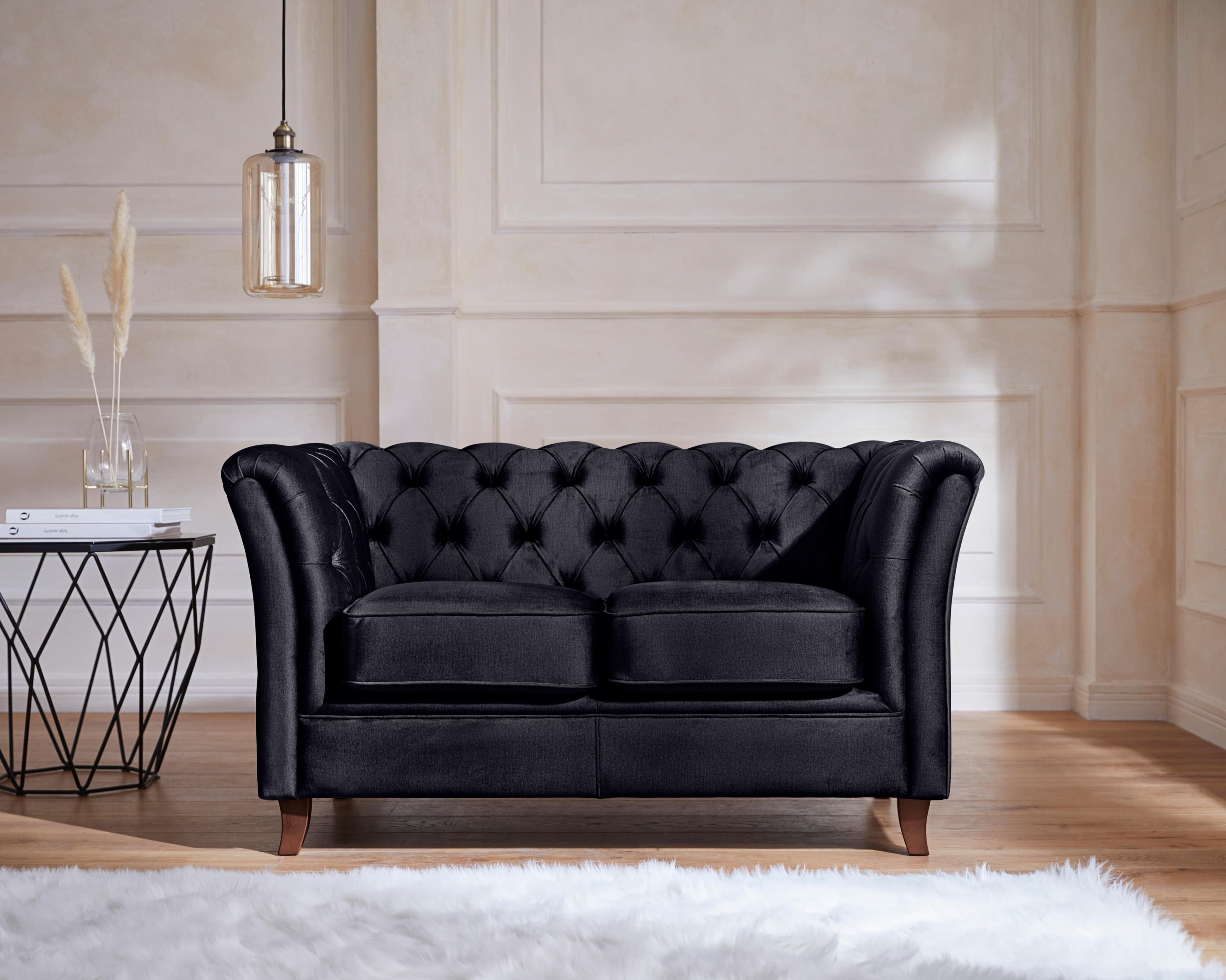 Chesterfield-Sofa HOME AFFAIRE Reims Anthrazit Samtoptik
