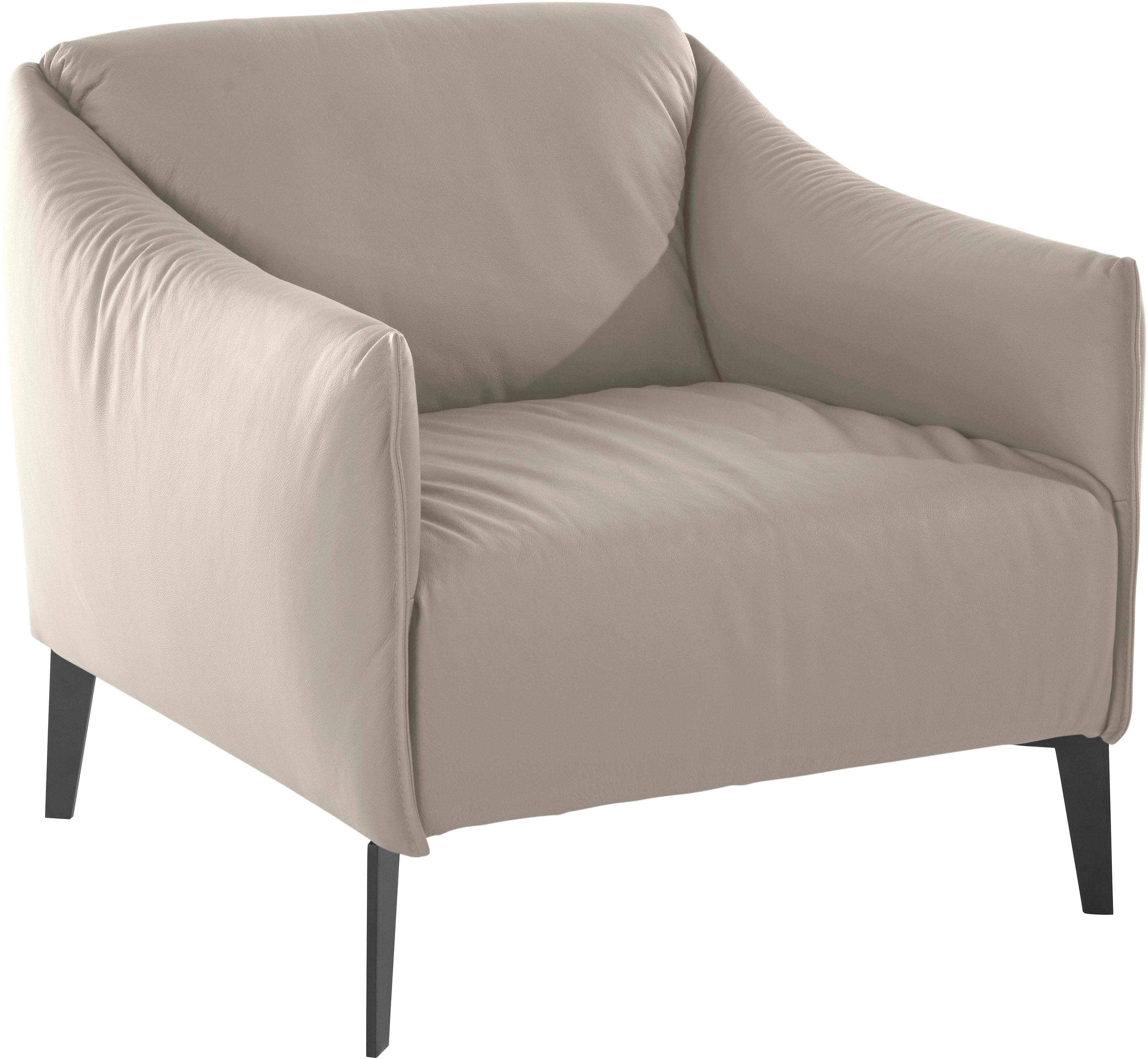 W.SCHILLIG Cocktailsessel Sally Grau Longlife Leder