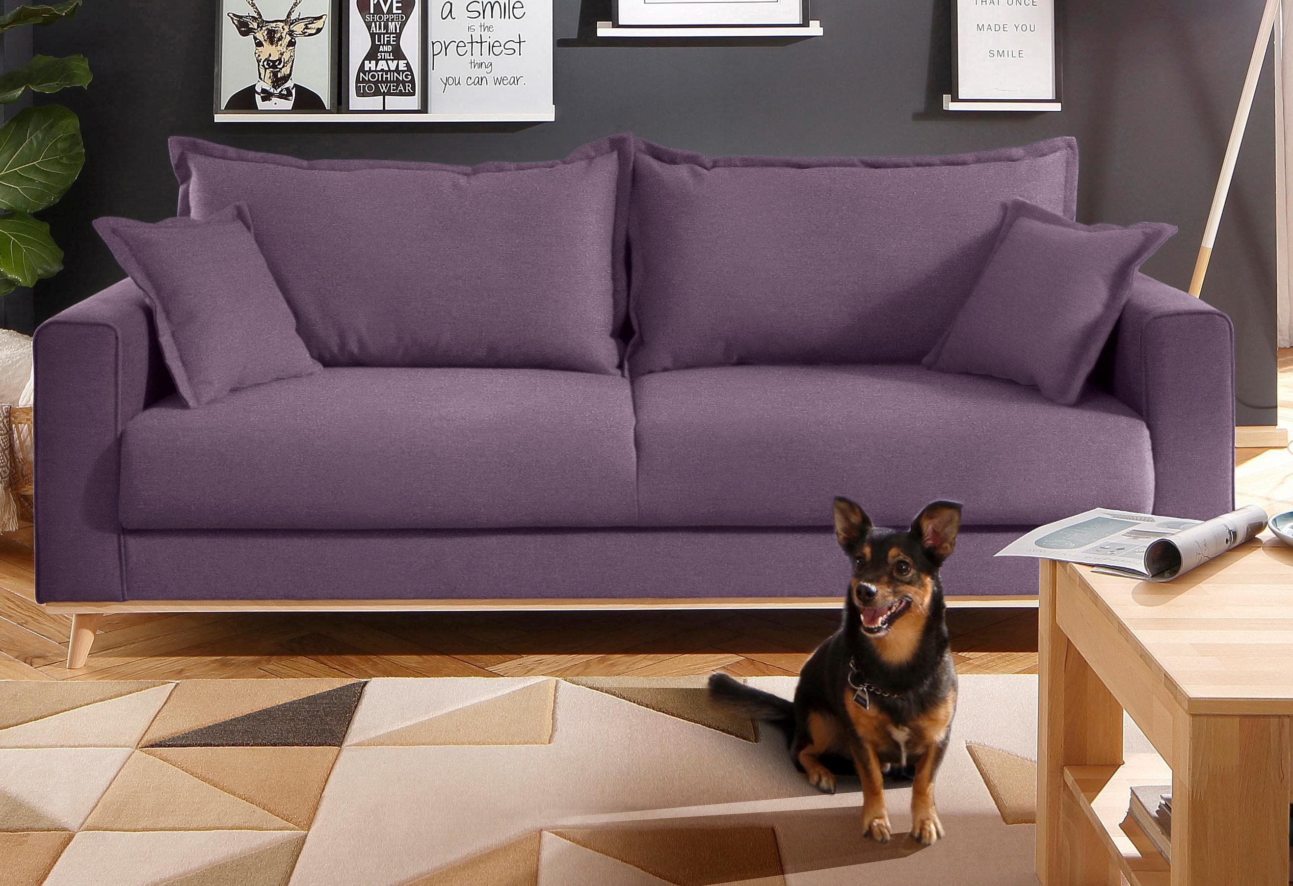 HOME AFFAIRE Edina 3-Sitzer Sofa lila skandinavisch