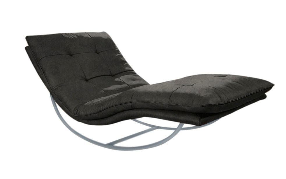 W.SCHILLIG Relaxliege daily dreams Anthrazit Leder Schaukelgestell