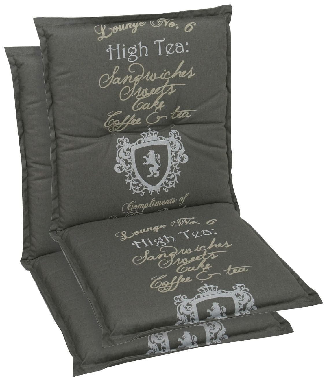 GO-DE Sesselauflage High Tea Grau 2-teilig