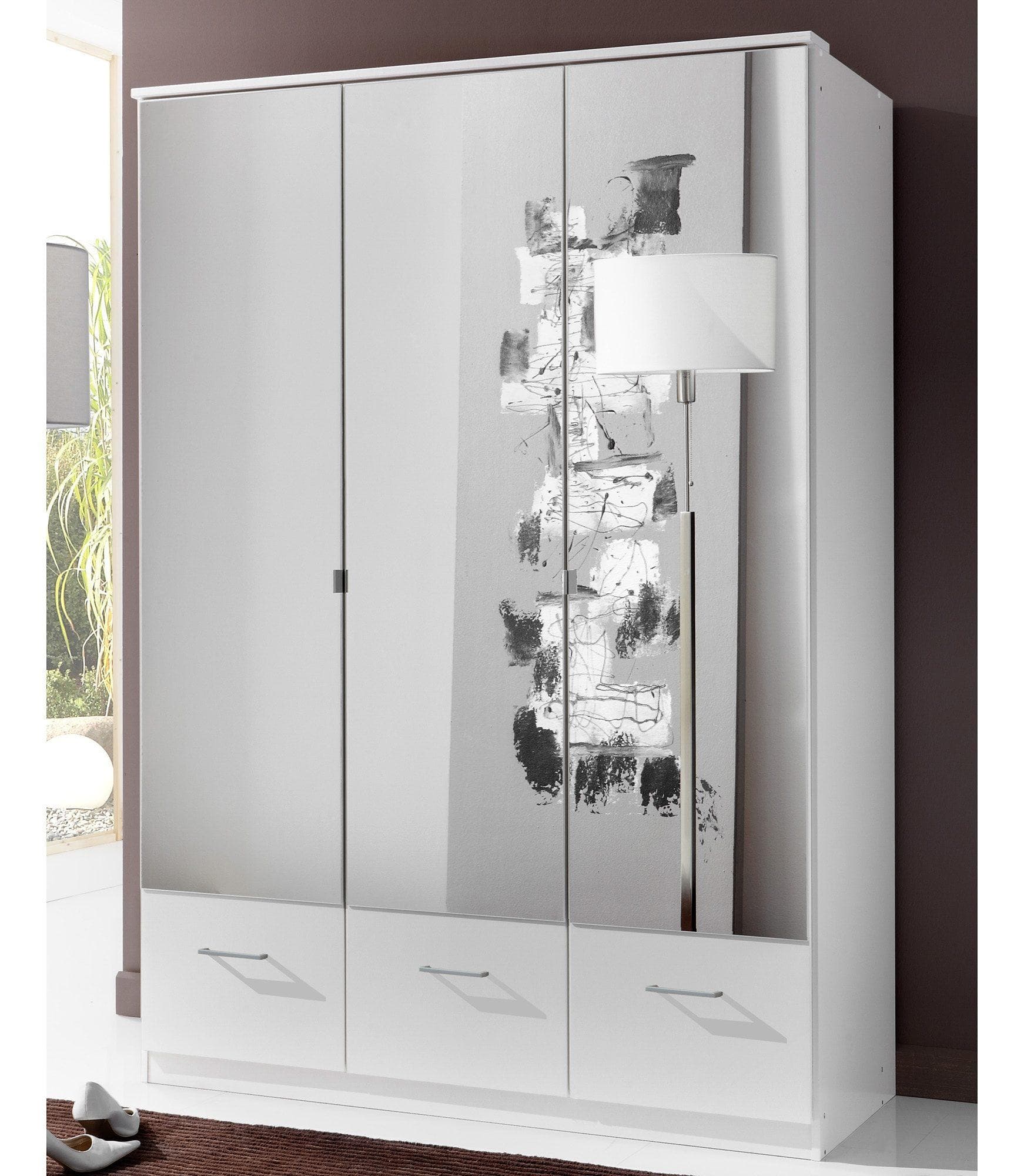 WIMEX Kleiderschrank Imago Weiß mit Spiegeltüren