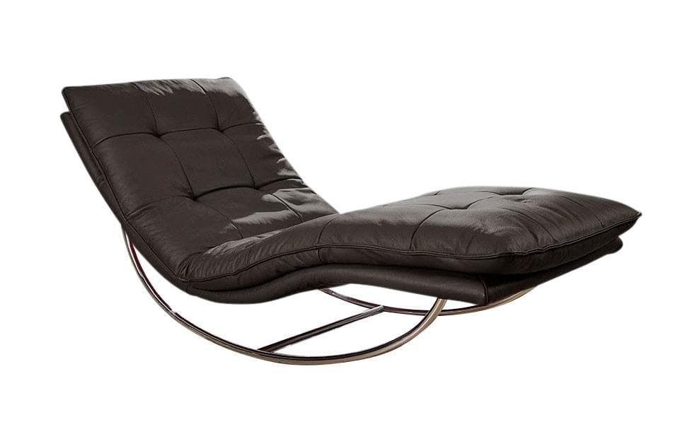 Waffel-Relaxliege mit Schaukelgestell Chrom glänzend