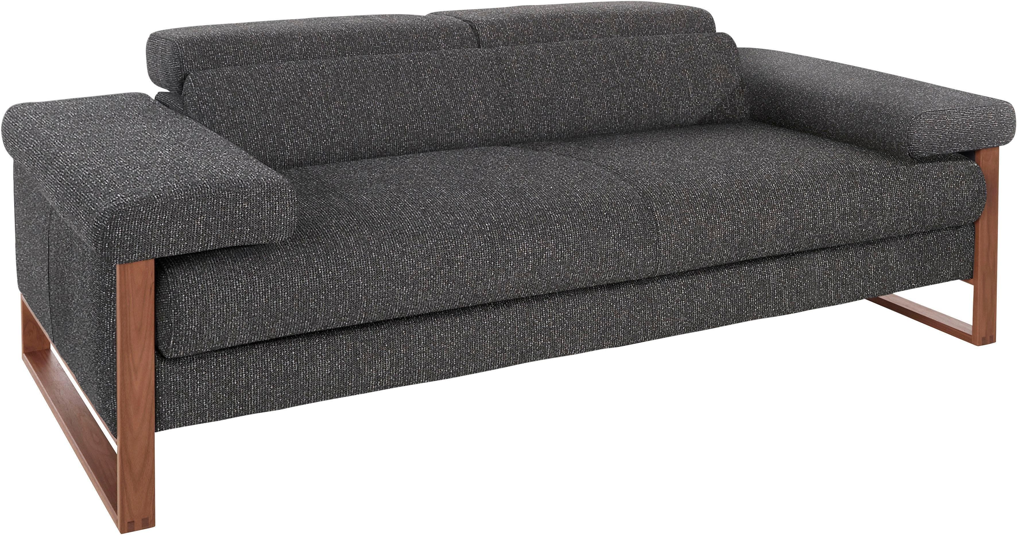 W.SCHILLIG finn 2-Sitzer Sofa Anthrazit mit Kopfstützenverstellung