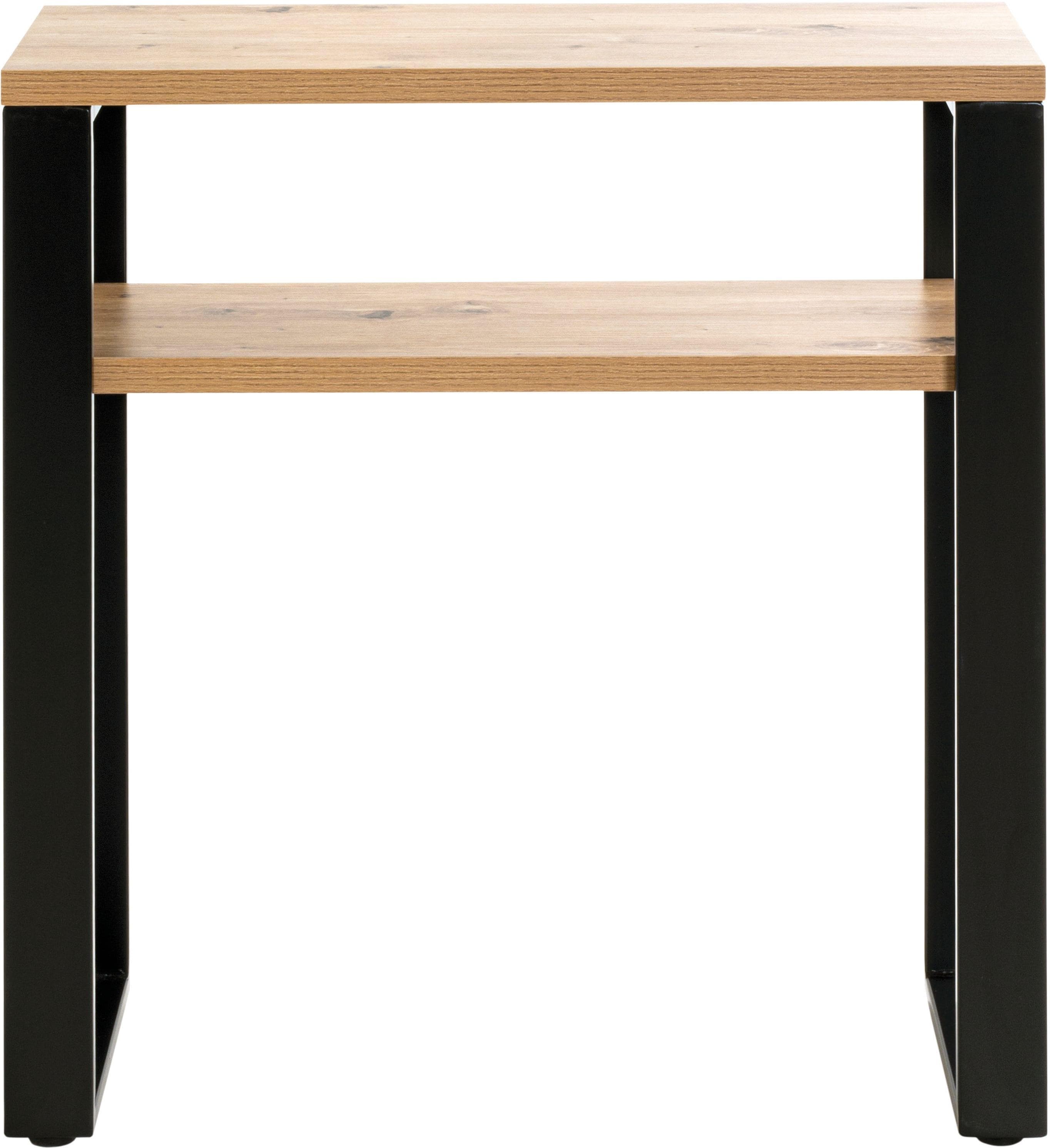 Schwarzeiche Konsolentisch aus MDF mit Metallgestell