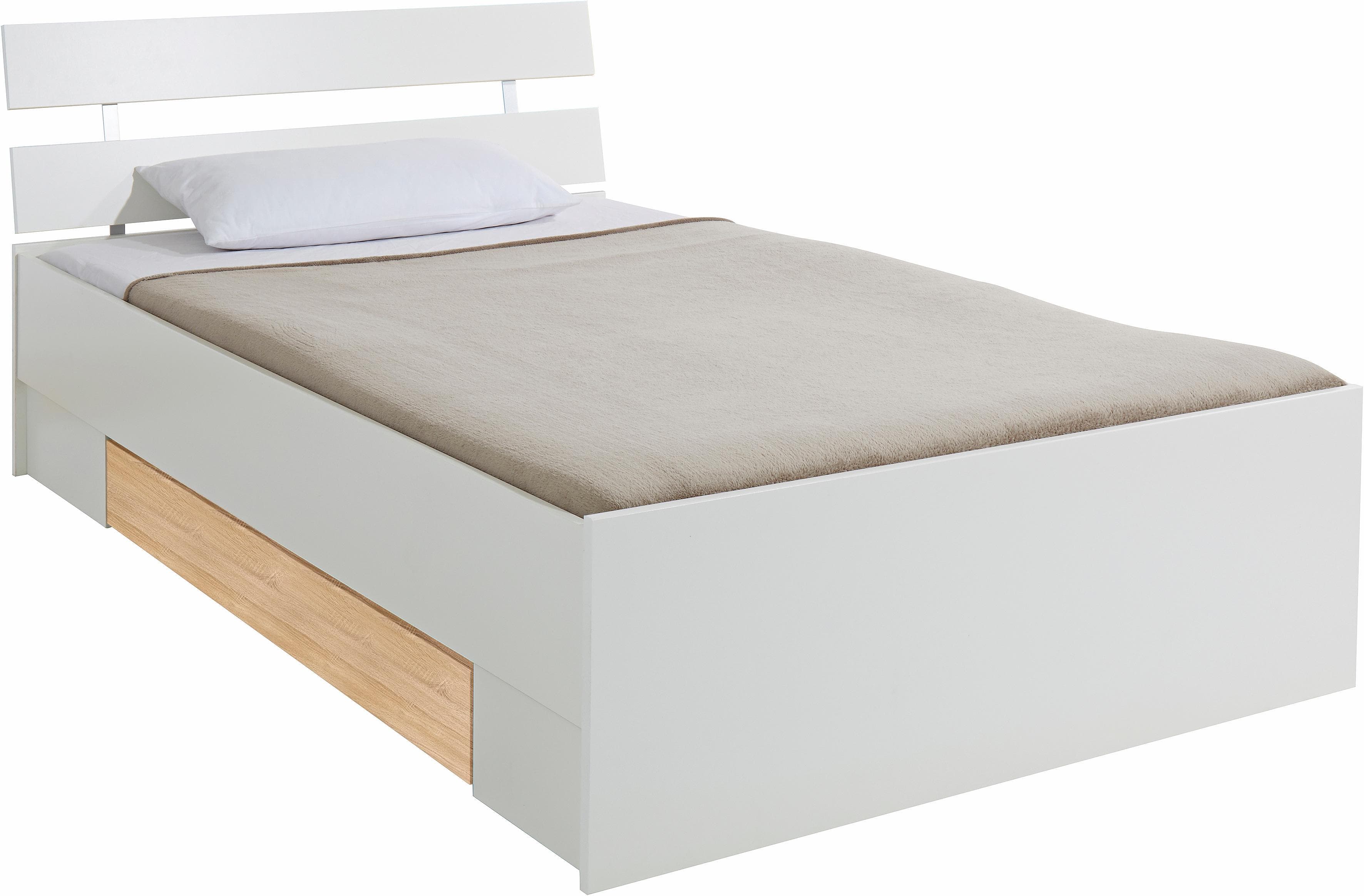 Bett PRIESS Weiß Jugendbett mit Bettkasten
