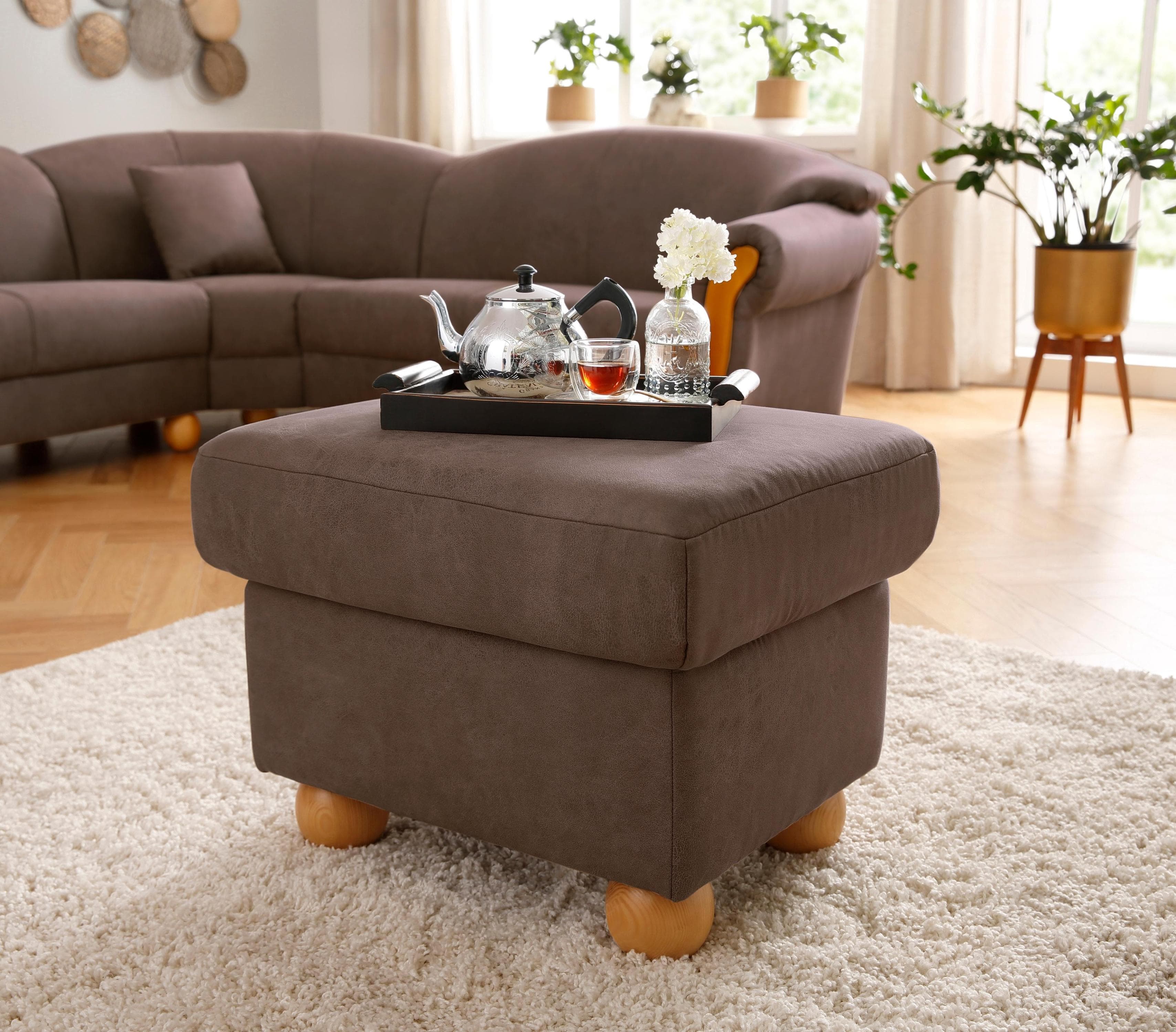 HOME AFFAIRE Hocker Milano Vintage Braun Lederoptik