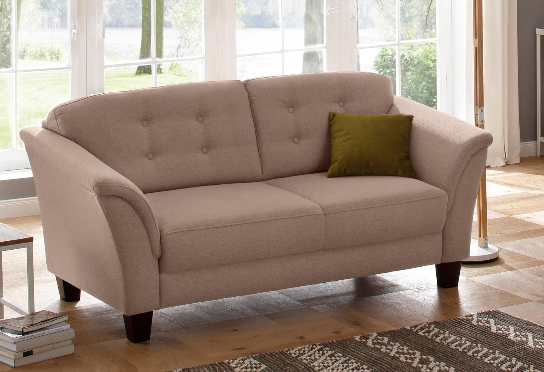 HOME AFFAIRE Trondheim 3-Sitzer Sofa Beige Buchenholz