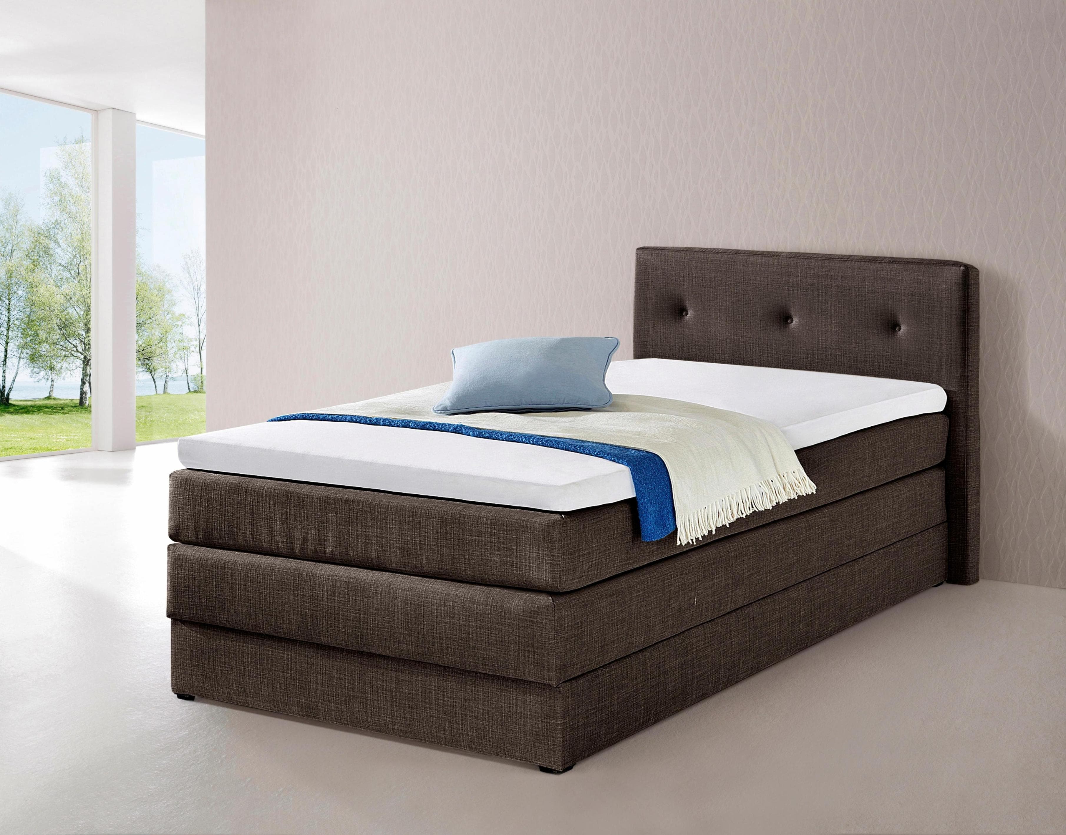 HAPO Boxspringbett Braun 7-Zonen-Tonnentaschen-Federkernmatratze