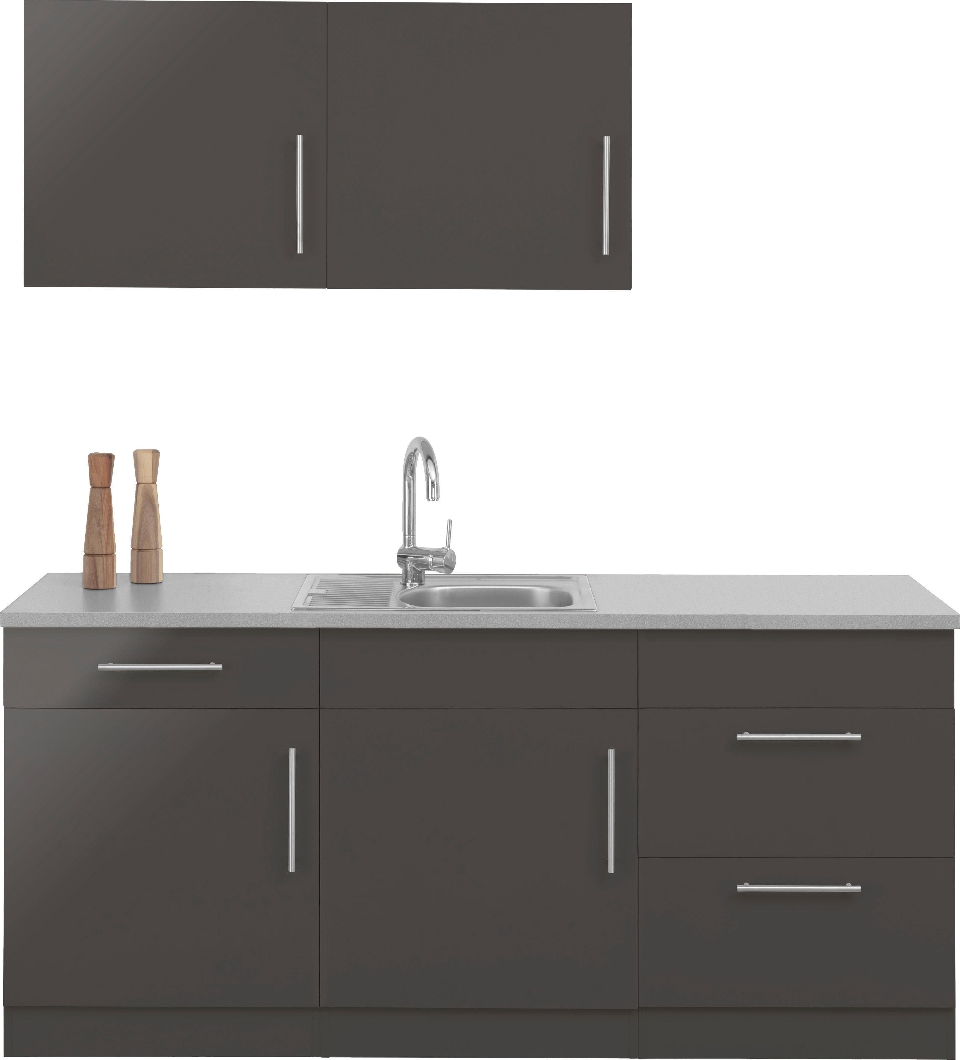 Wiho-Küchen Cali Küchenzeile 180cm Anthrazit Grau