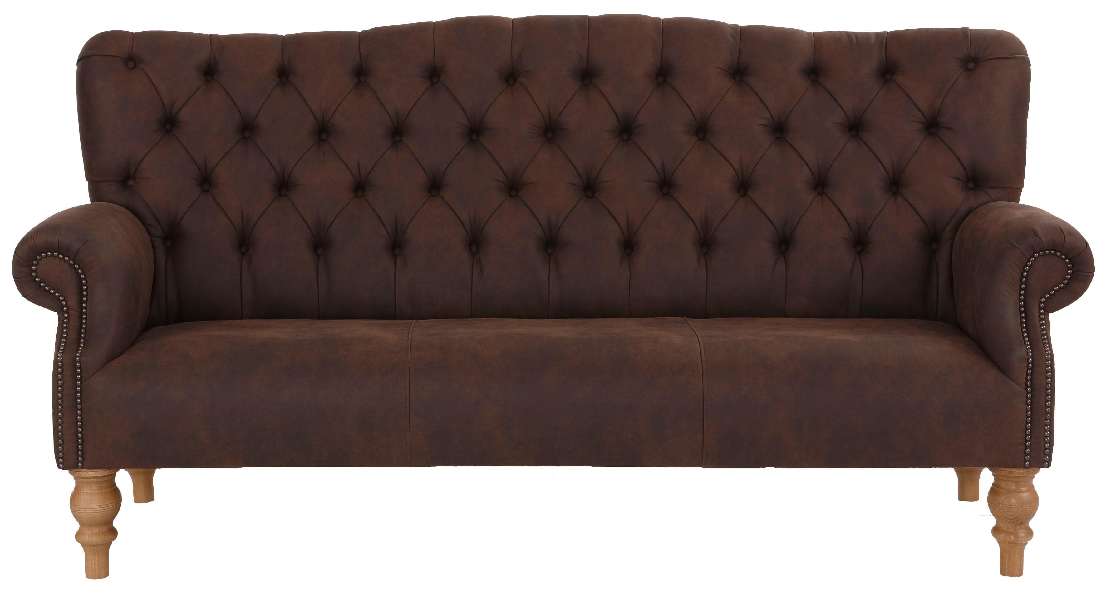 Home Affaire Chesterfield-Sofa Lord 3-Sitzer Braun Lederoptik