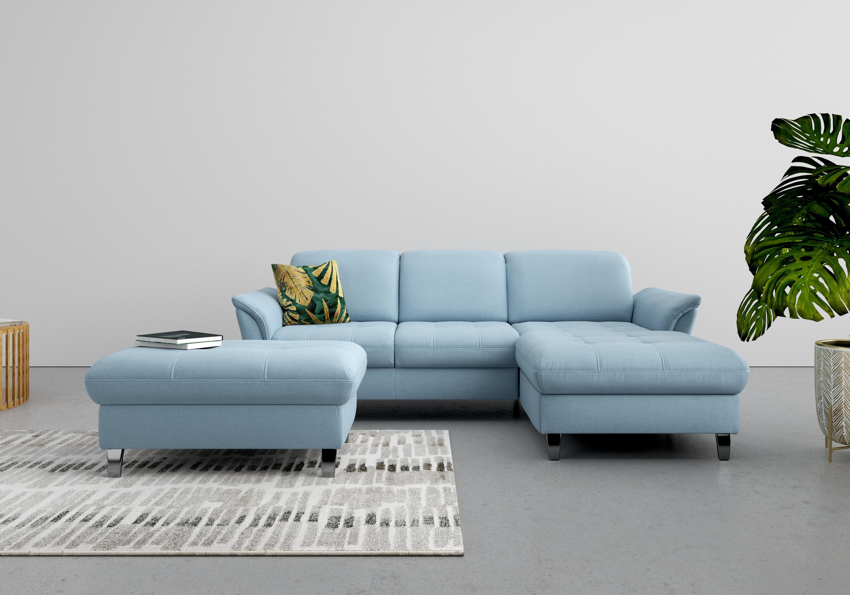 SIT & MORE Stauraumhocker Maggiore Hellblau mit Metallbeinen