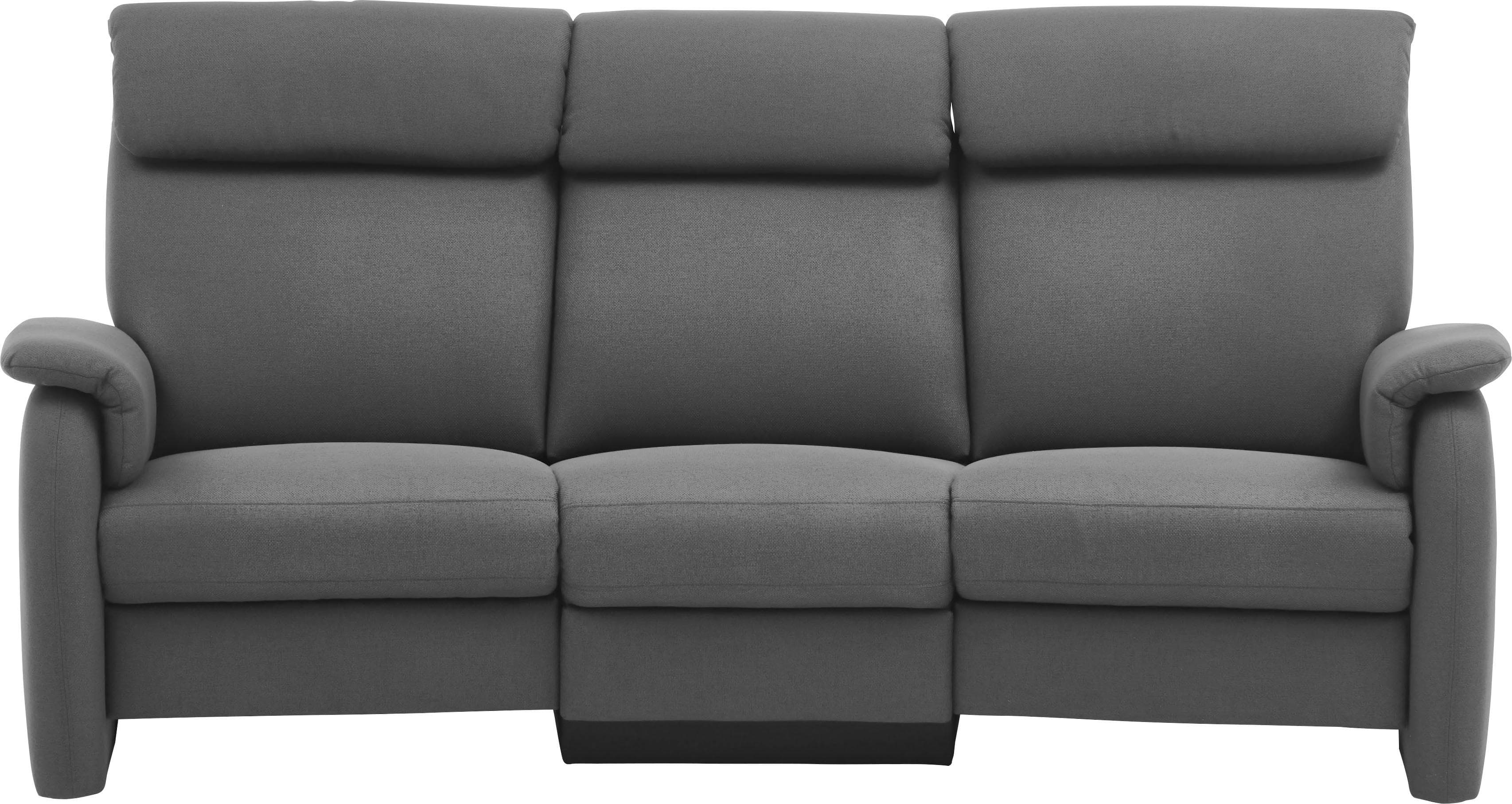 HOME AFFAIRE Turin 3-Sitzer Sofa Grau mit Relaxfunktion und USB-Port