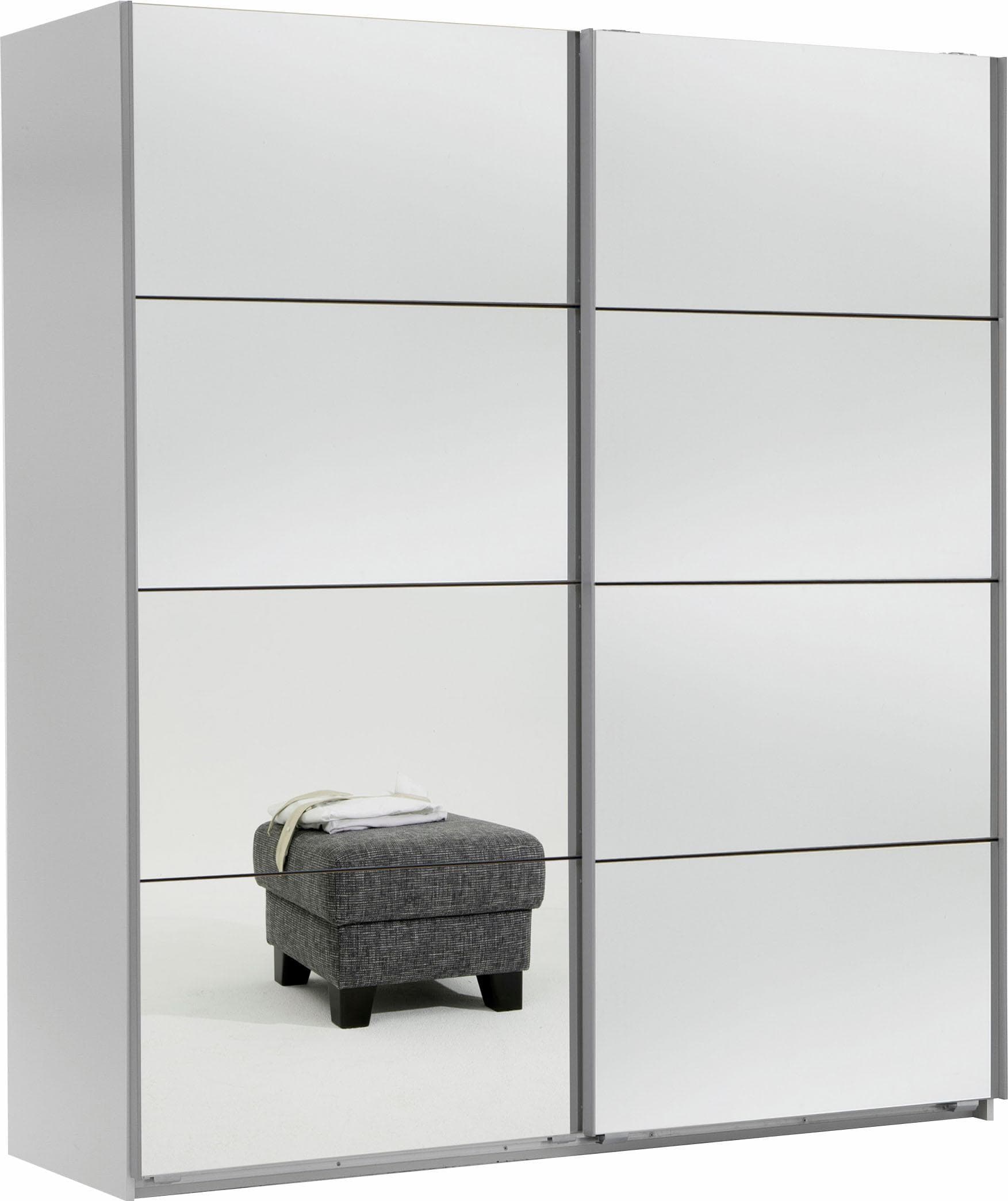 WIMEX Schwebetürenschrank Easy Weiß mit Vollspiegel
