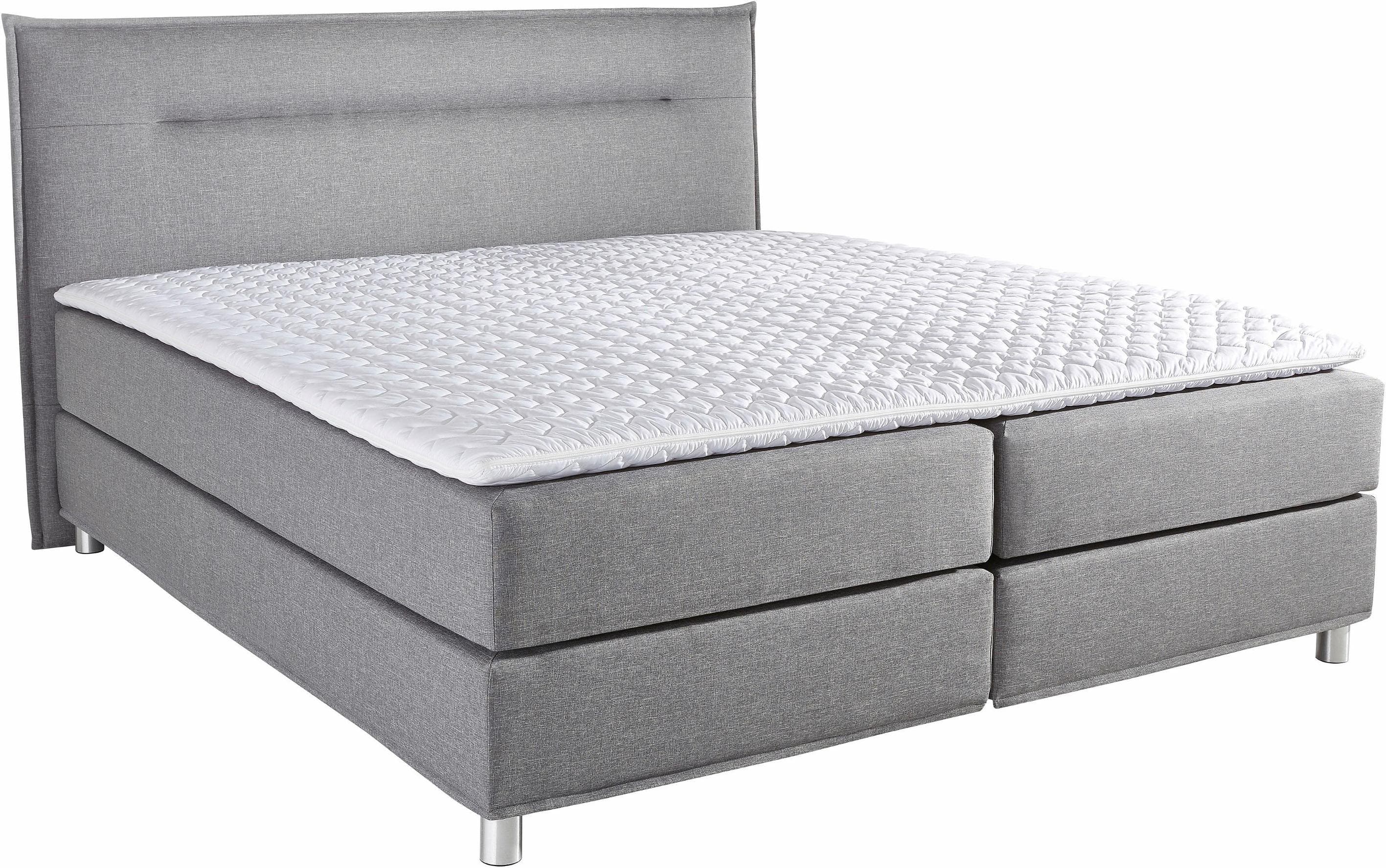 Boxspringbett MAINTAL Grau Tonnentaschen-Federkernmatratze H2