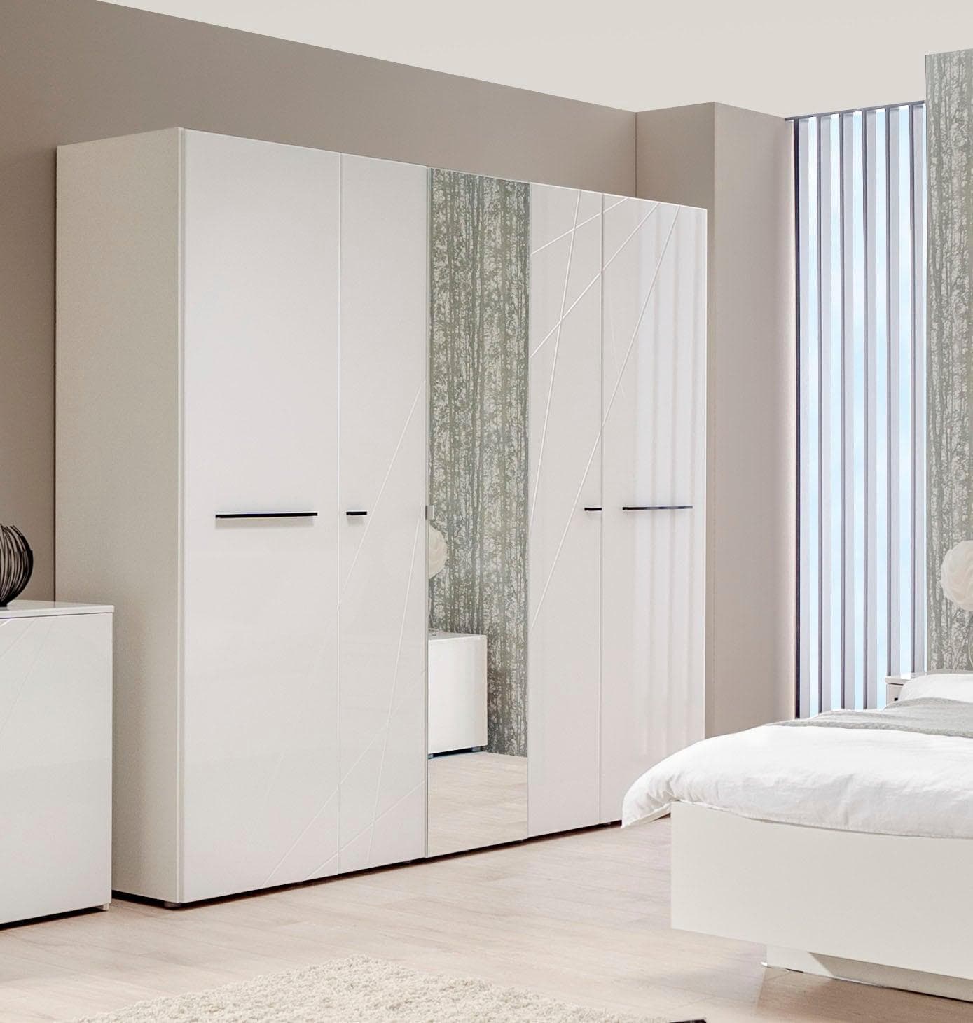 Hochglanzkleiderschrank mit Spiegel