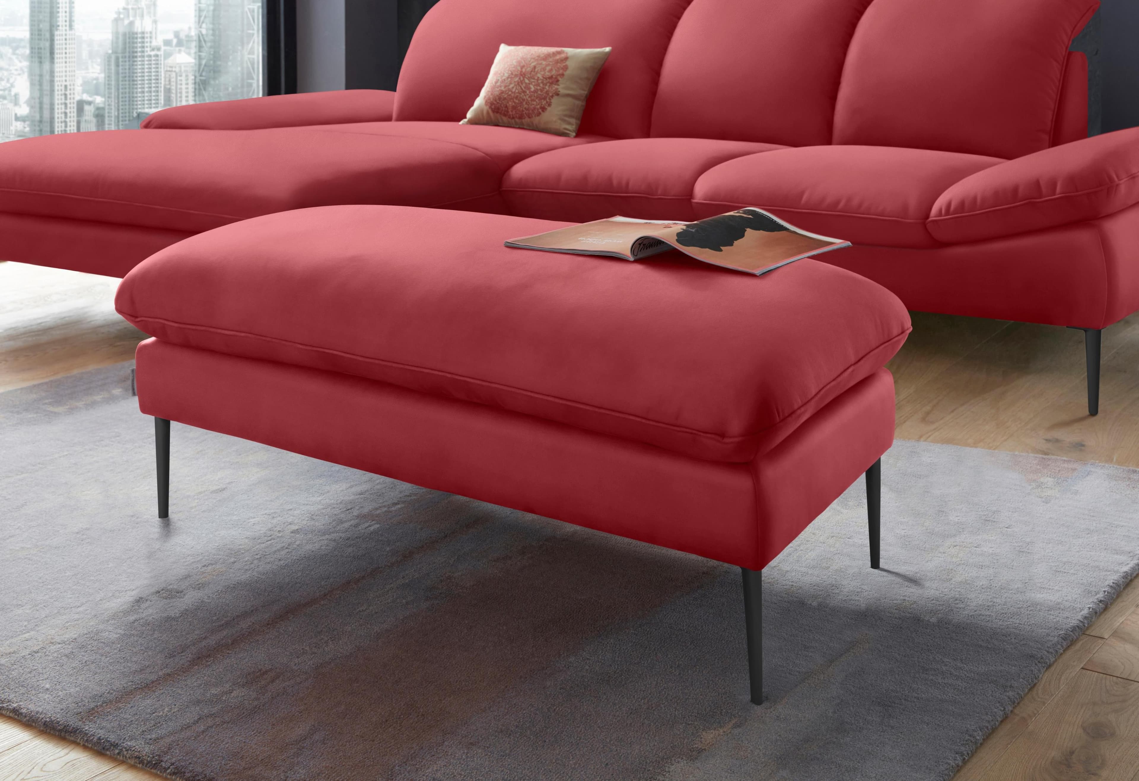 W.SCHILLIG Hocker enjoy&MORE Ruby Rot Leder