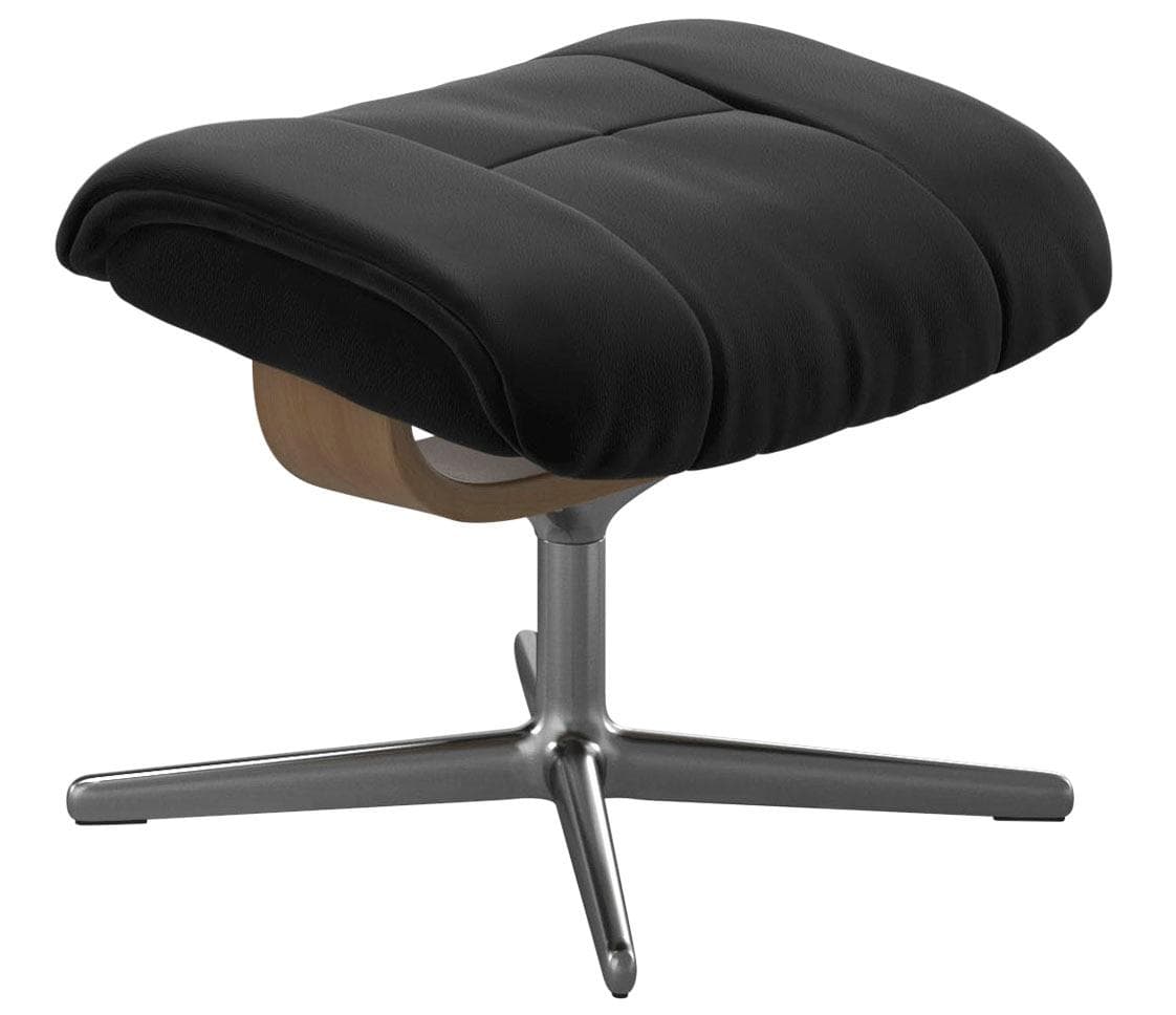 STRESSLESS Mayfair Fußhocker Schwarz Leder PALOMA Cross Base