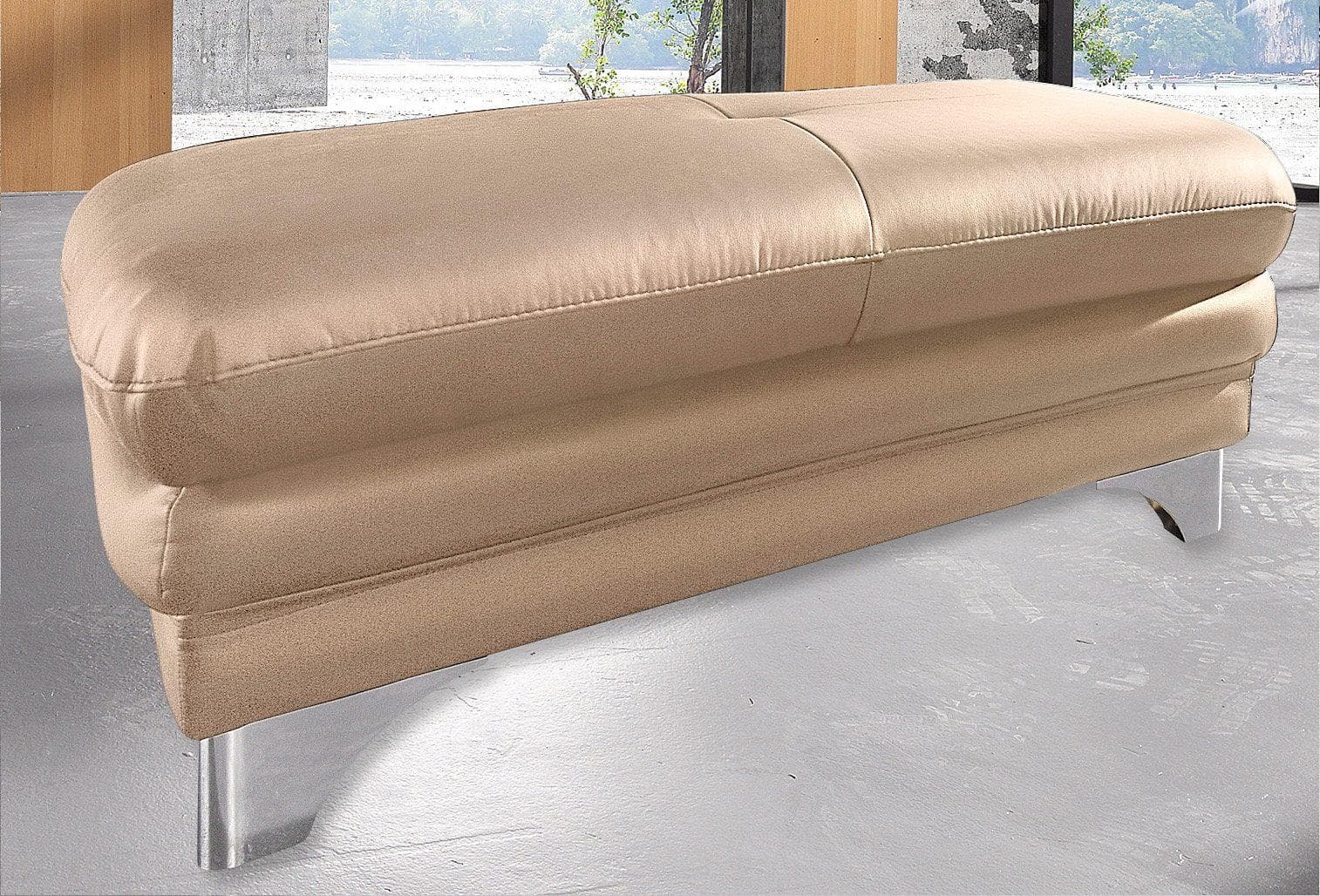 COTTA Hocker Enterprise Braun Leder Polsterhocker Modern