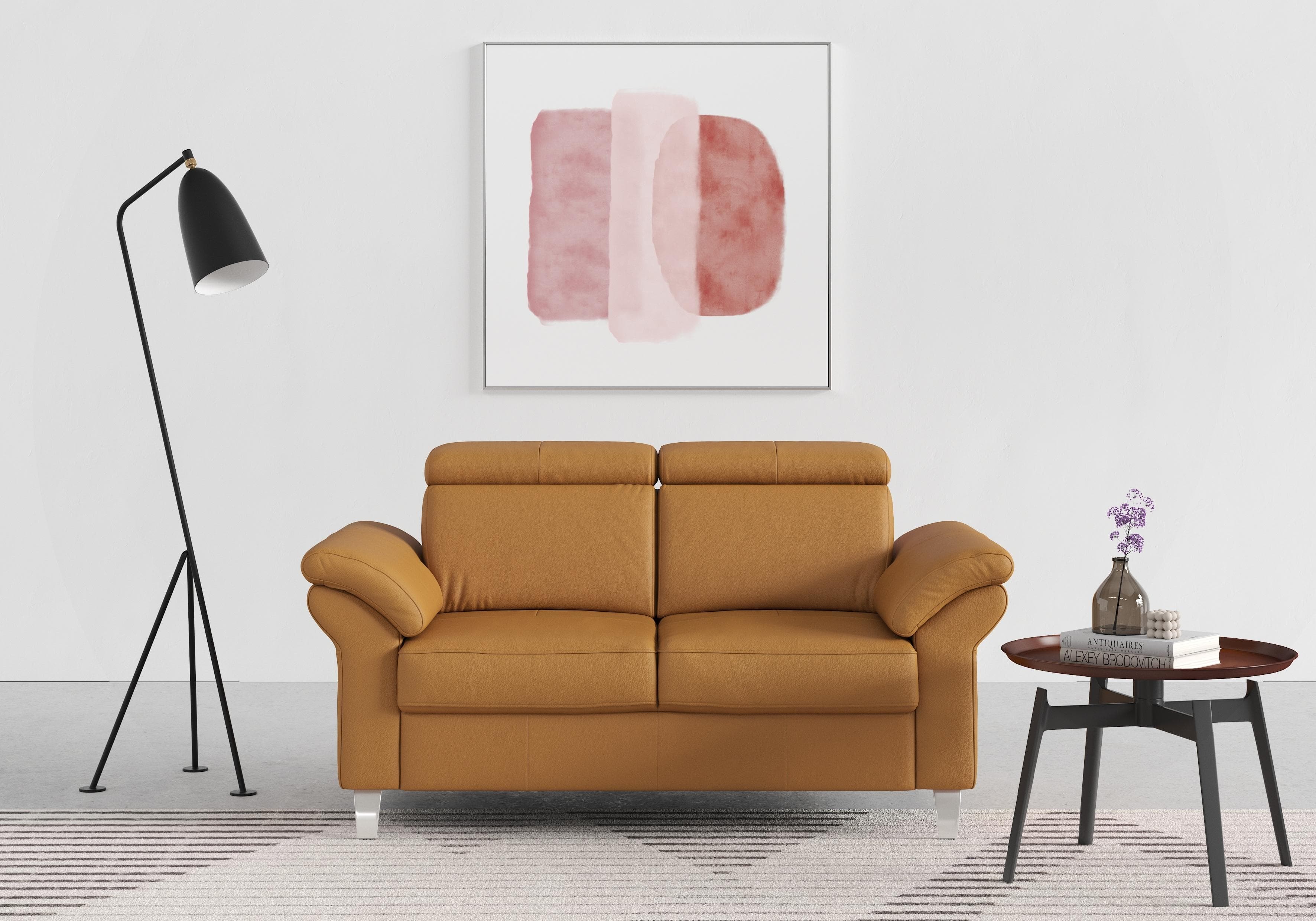 Sit & More 2-Sitzer Sofa Arngast Curry NaturLEDER