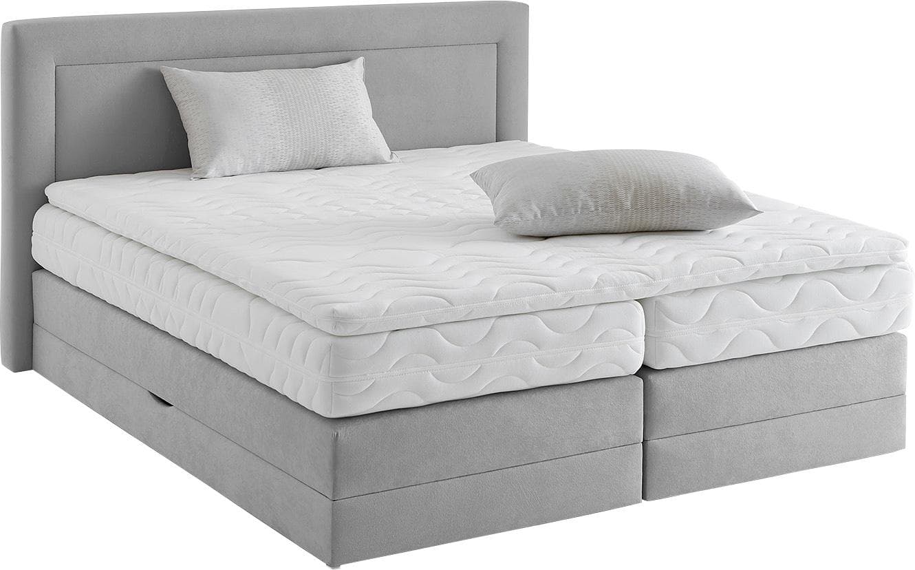 Westfalia Schlafkomfort Boxspringbett Grau mit Bettkasten