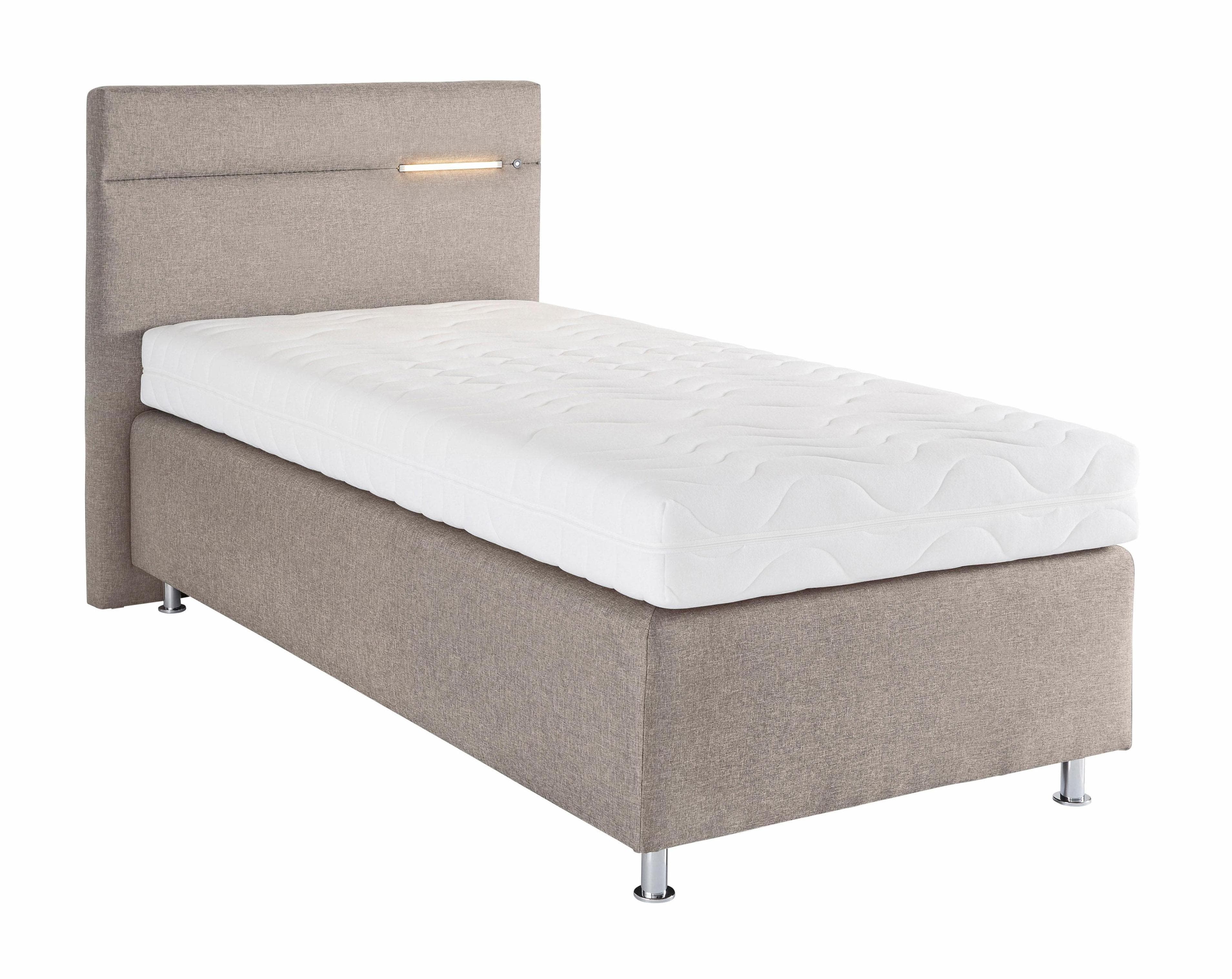 Westfalia Schlafkomfort Boxspringbett Beige mit LED-Beleuchtung