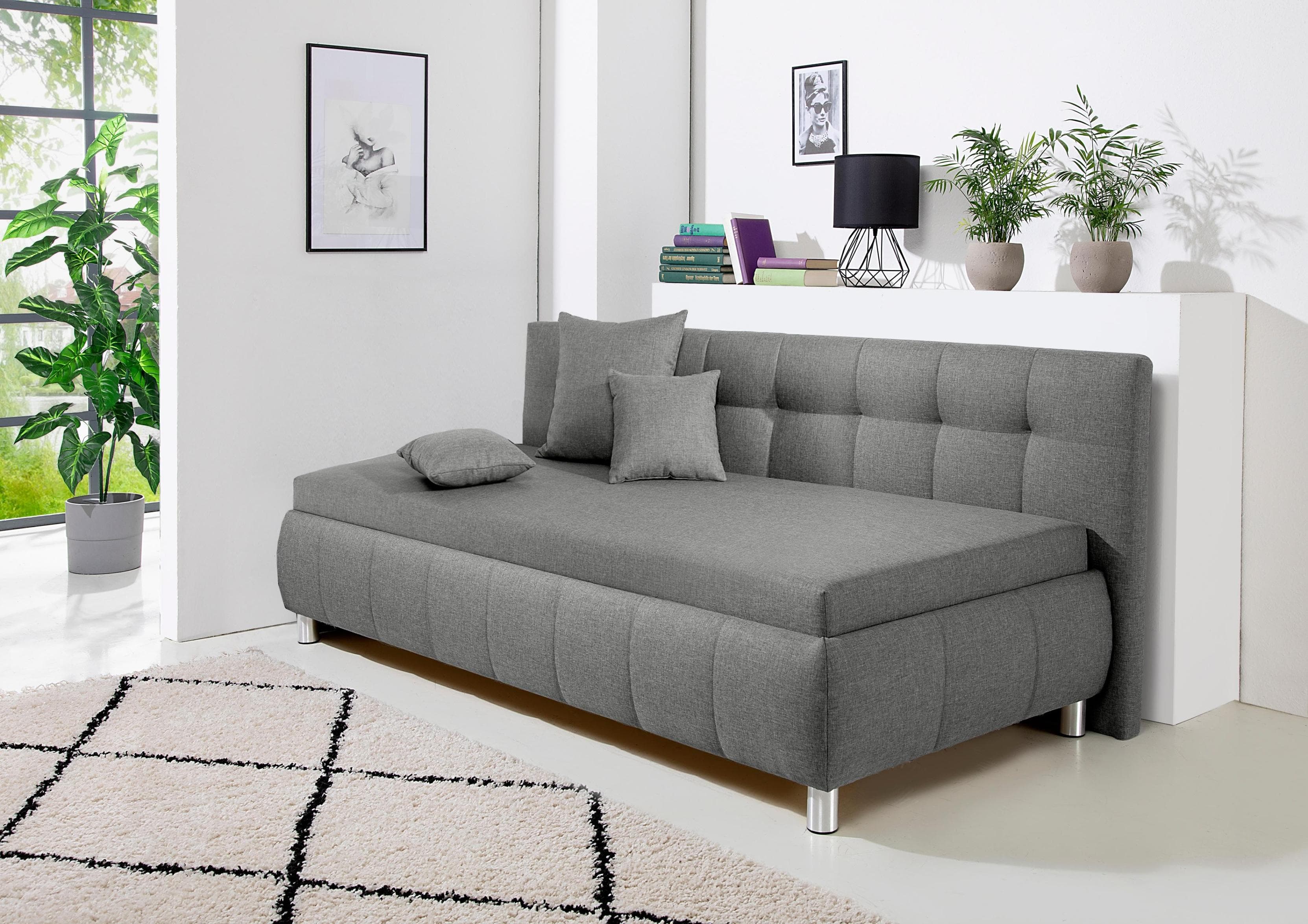 Polsterliege mit Bettkasten & Matratzenwahl (Federkern oder Bonell)