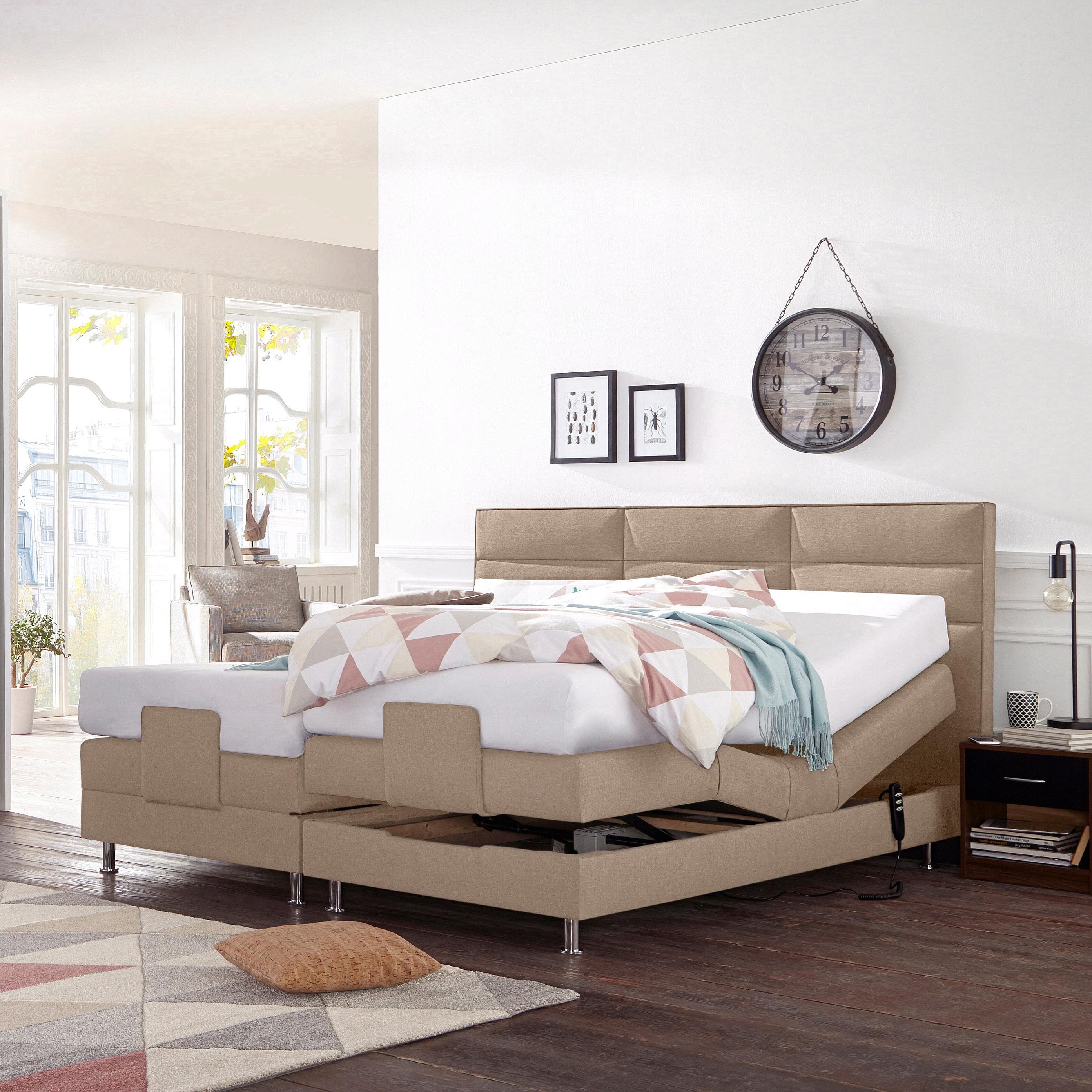 Westfalia Schlafkomfort Boxspringbett Elektrisch Verstellbar Dunkelbeige
