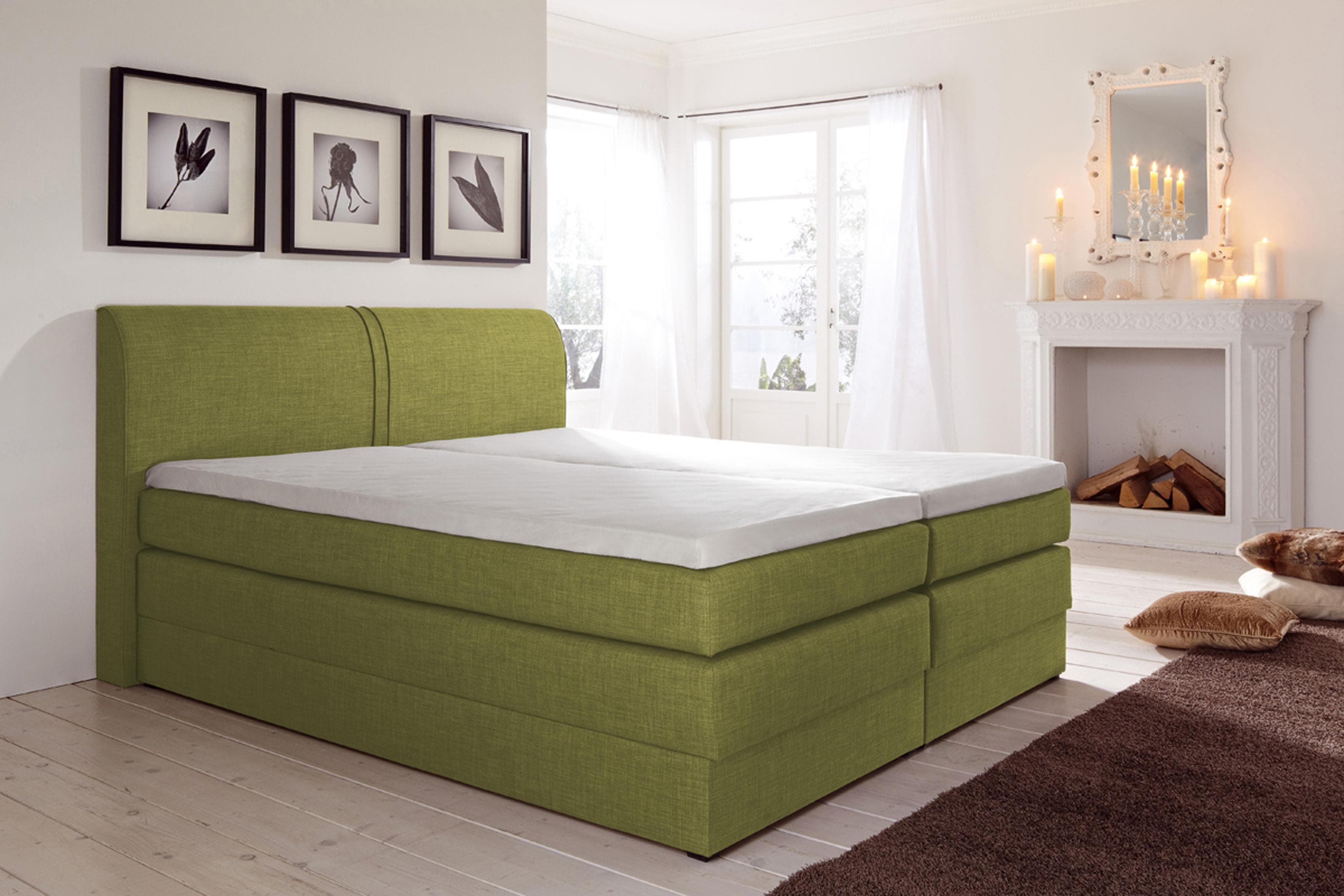 HAPO Boxspringbett Grün 7-Zonen-Tonnentaschen-Federkernmatratze