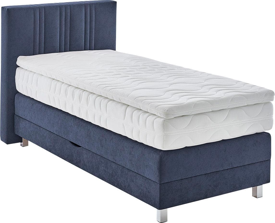 Westfalia Schlafkomfort Boxspringbett Navy Blau mit Bettkasten