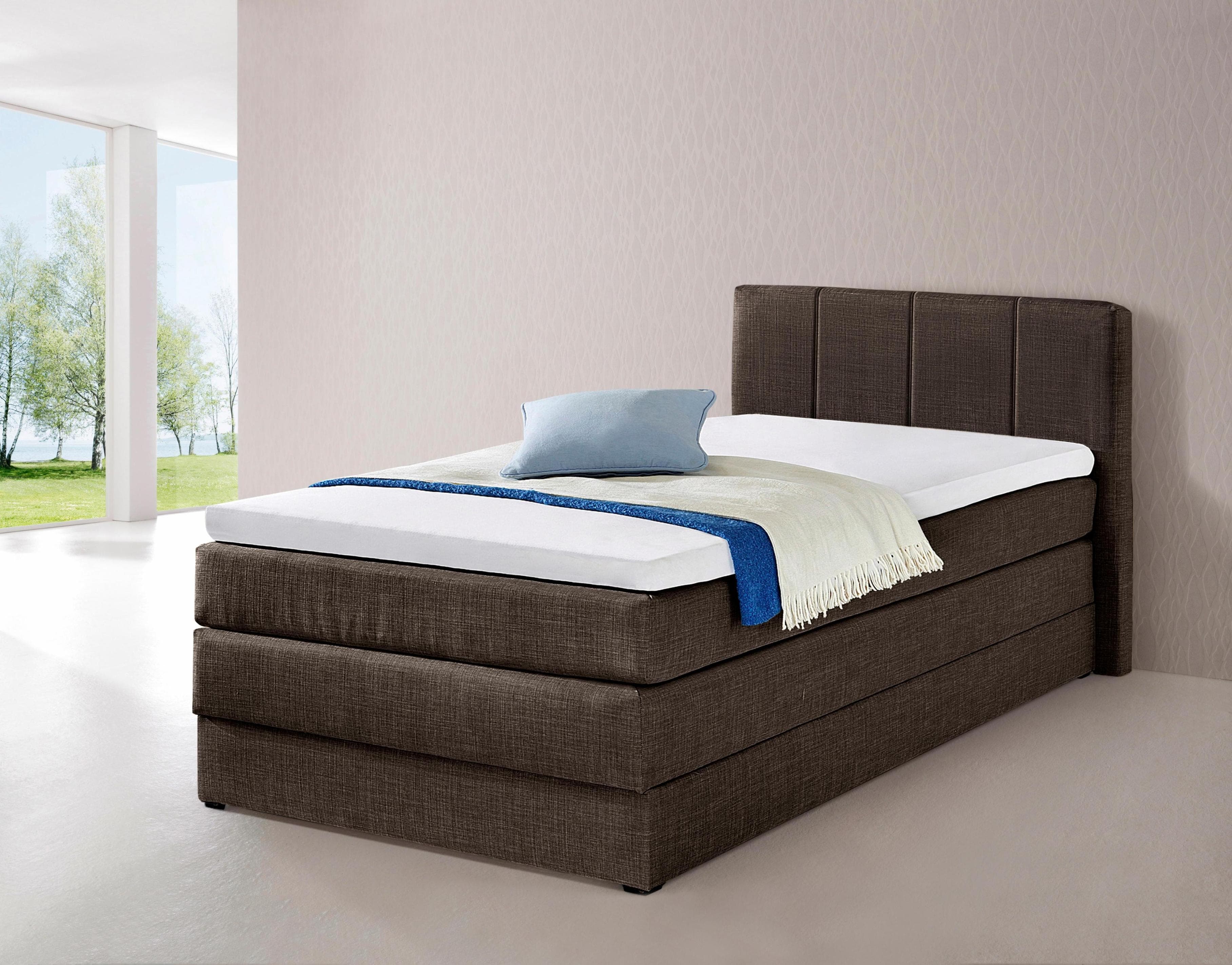 HAPO Boxspringbett Braun 7-Zonen-Kaltschaum mit Bettkasten