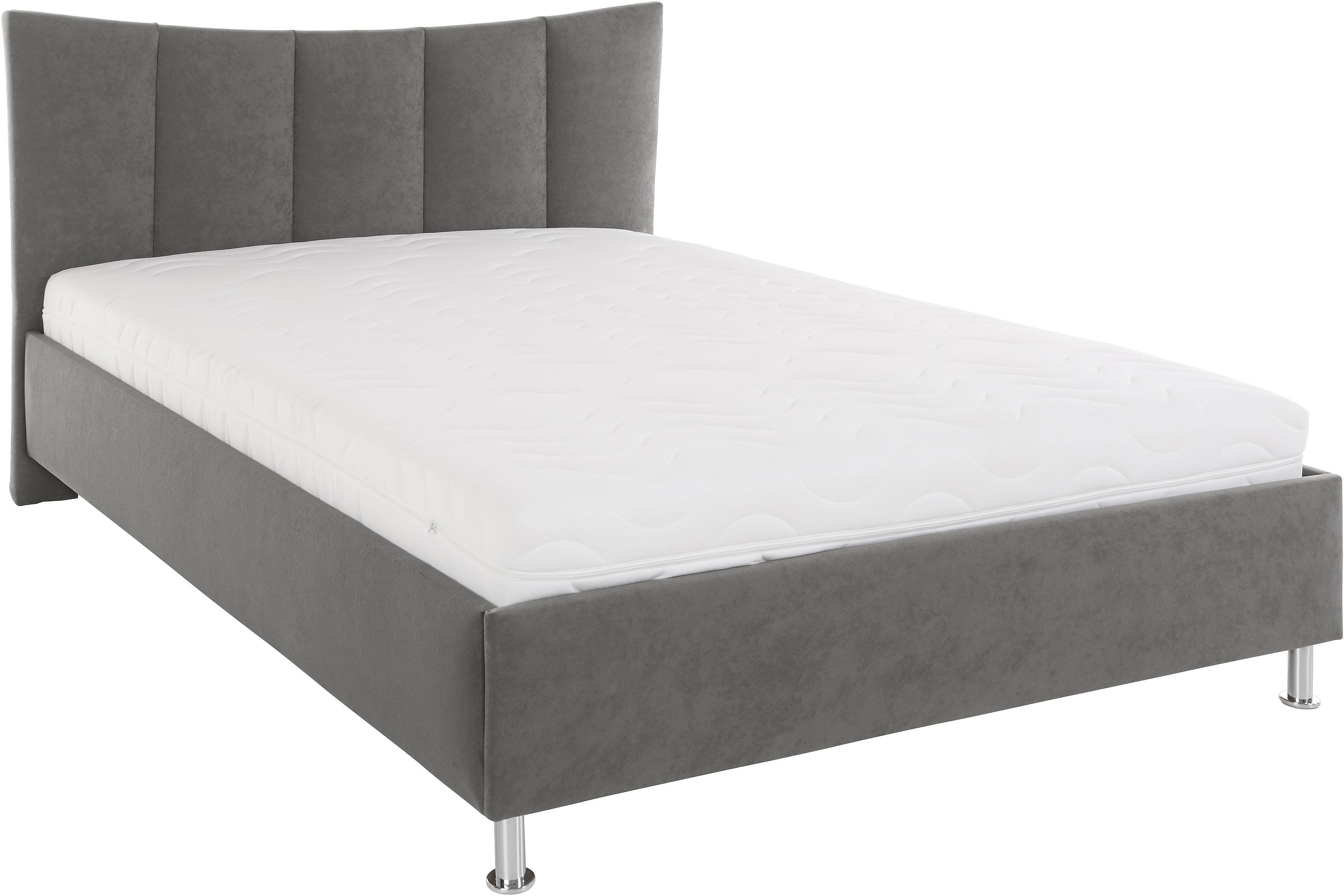 Westfalia Schlafkomfort Polsterbett Grau mit Federkernmatratze H2