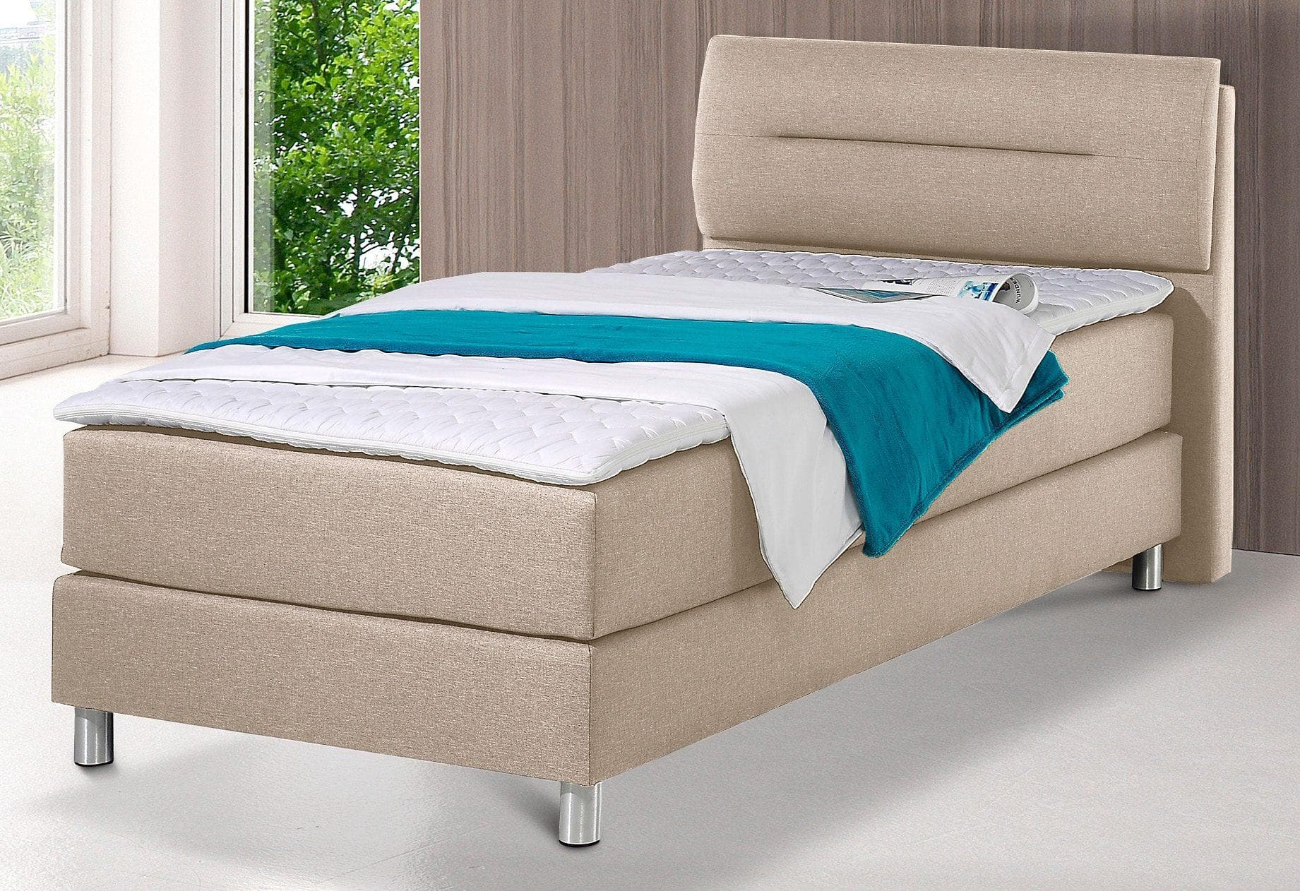 Boxspringbett MAINTAL Beige 7-Zonen Matratze H3 inkl. Topper